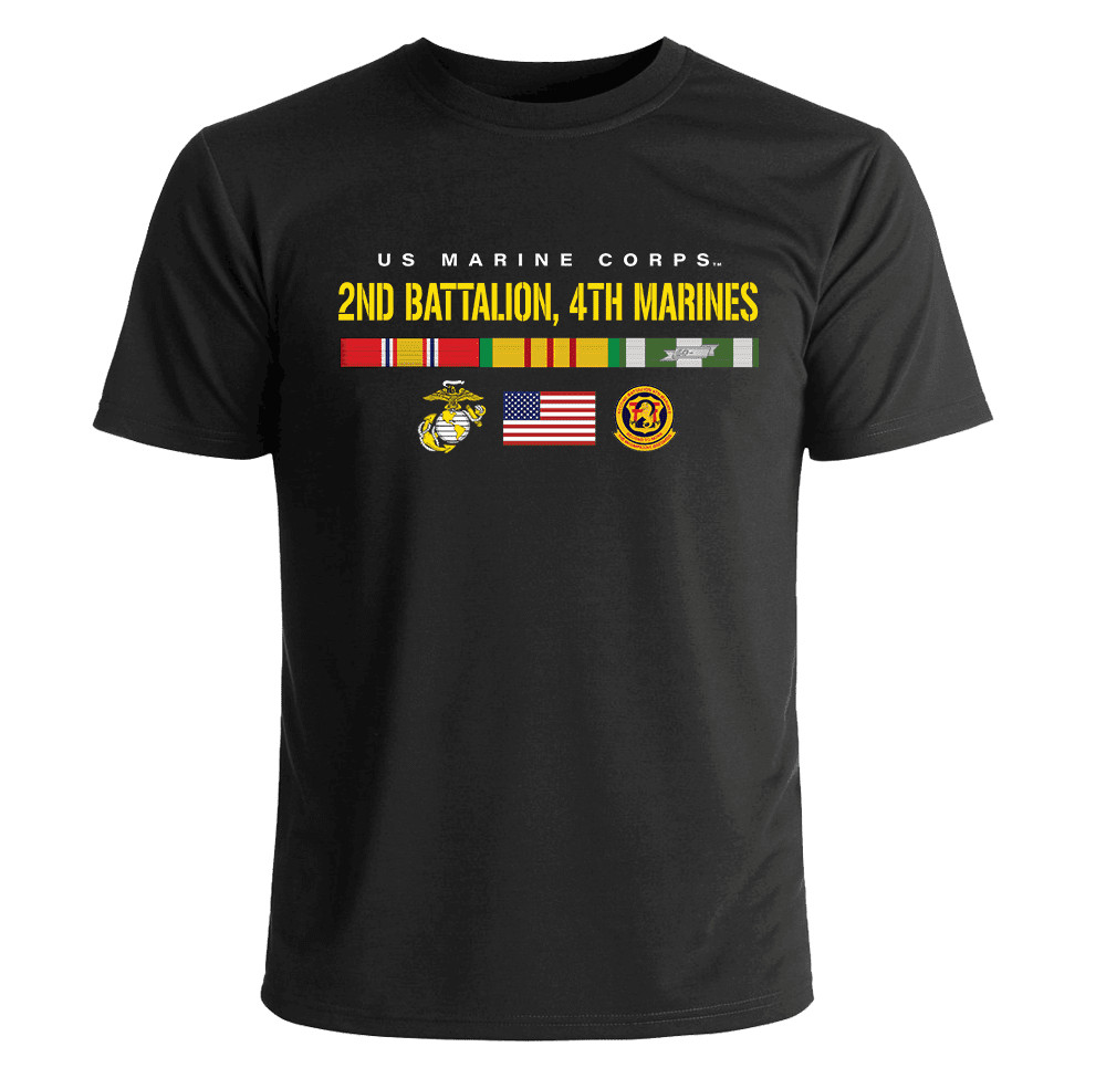 US Marine Corps 2nd Battalion, 4th Marines Vietnam Veteran T-Shirt