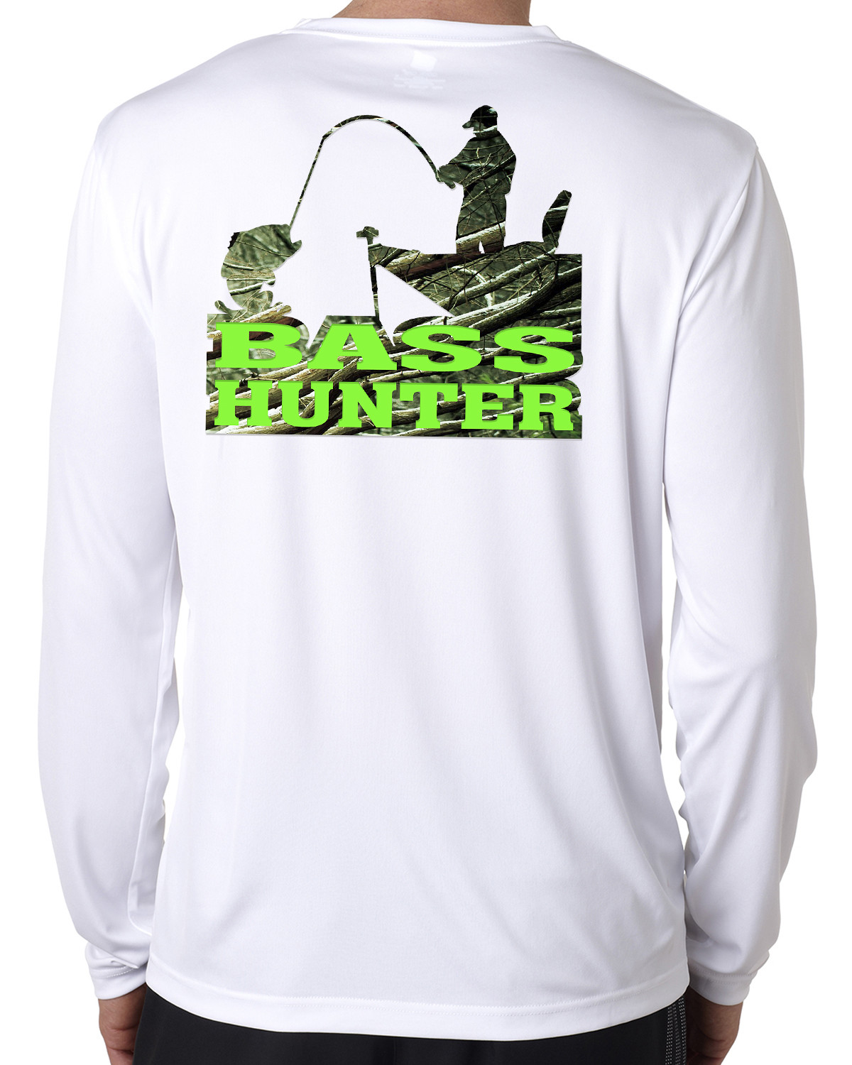Dixie Land Outdoors Bass hunter fishing Microfiber long sleeve t shirt 50+ uv