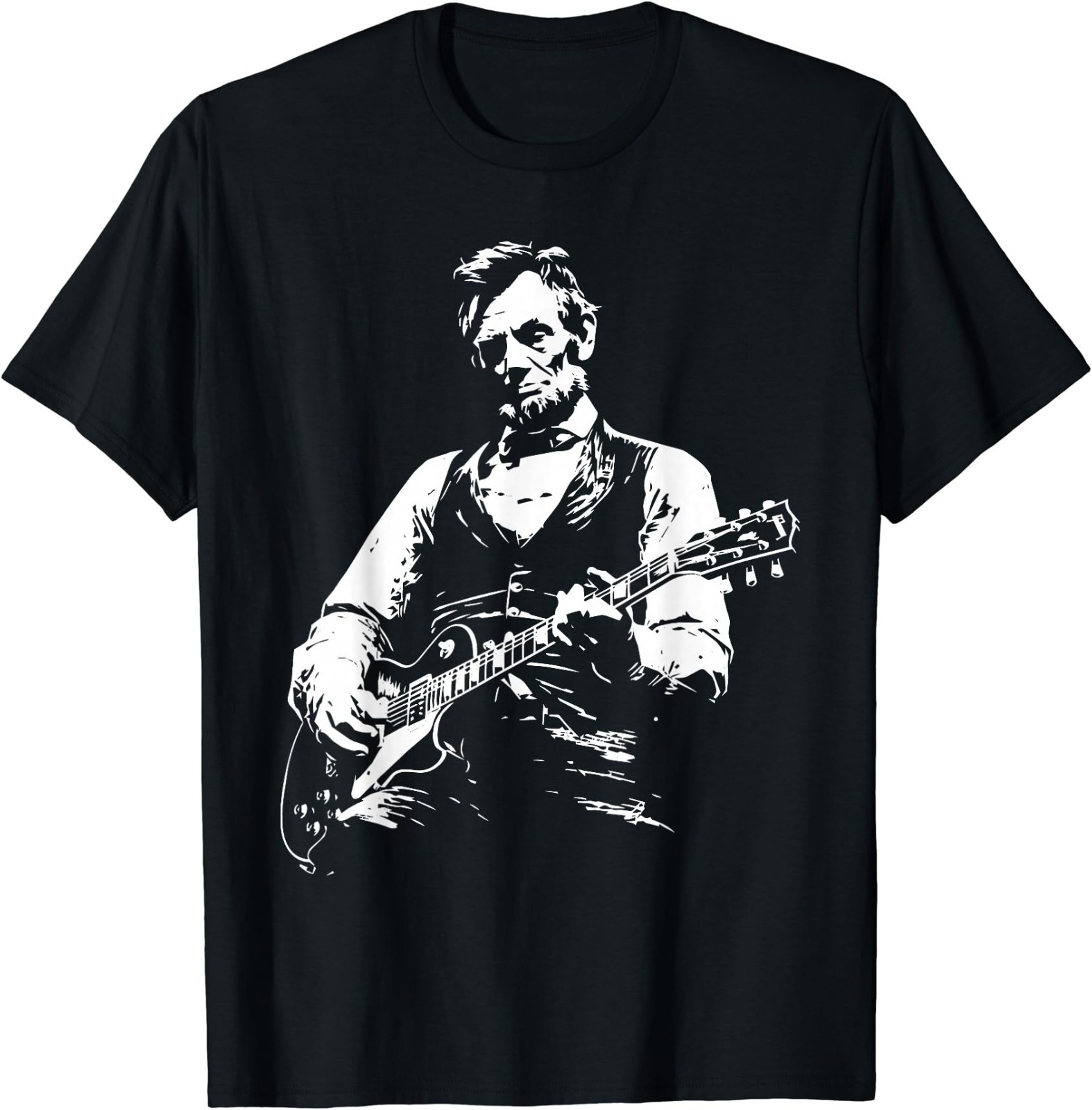 President Abraham Lincoln Playing Guitar Abe Lincoln Design T-Shirt