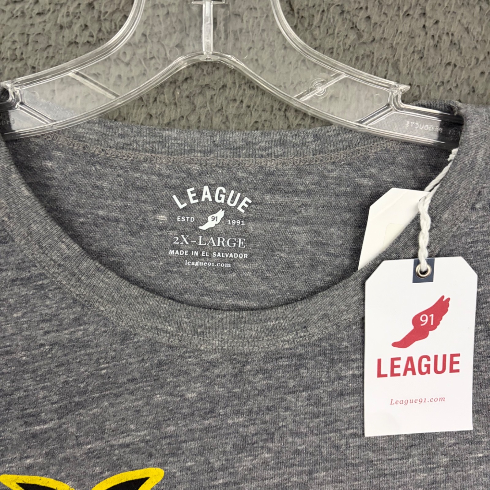 League 91 T-Shirt Mens 2XL Gray Long Beach State Graphic Cotton Blend Casual Dad