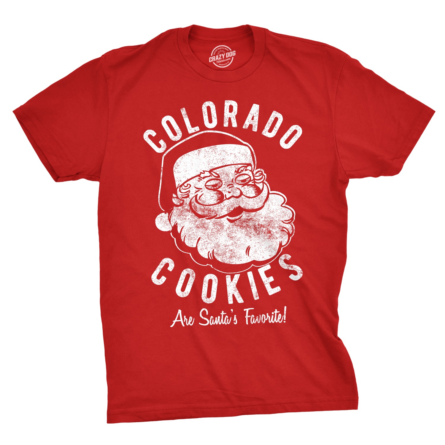 Mens Colorado Cookies Pot Santa Shirt Funny Christmas Tee Sarcastic Adult Humor