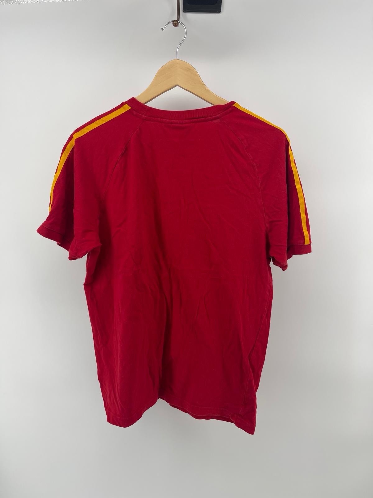 Adidas Originals Tee Men M Red Yellow Trefoil 3 Stripe Classic Style