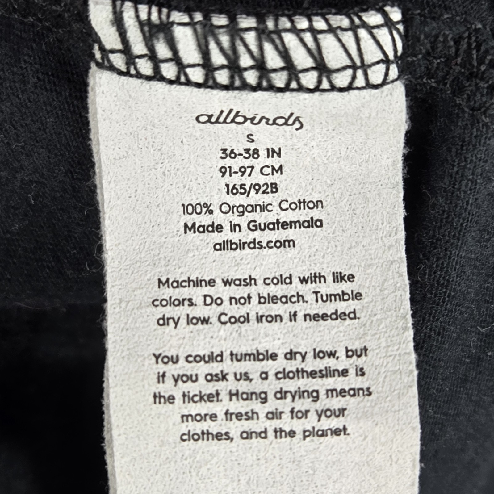 Allbirds Organic Cotton Long Sleeve Natural Black Shirt Men&rsquo;s Size Small