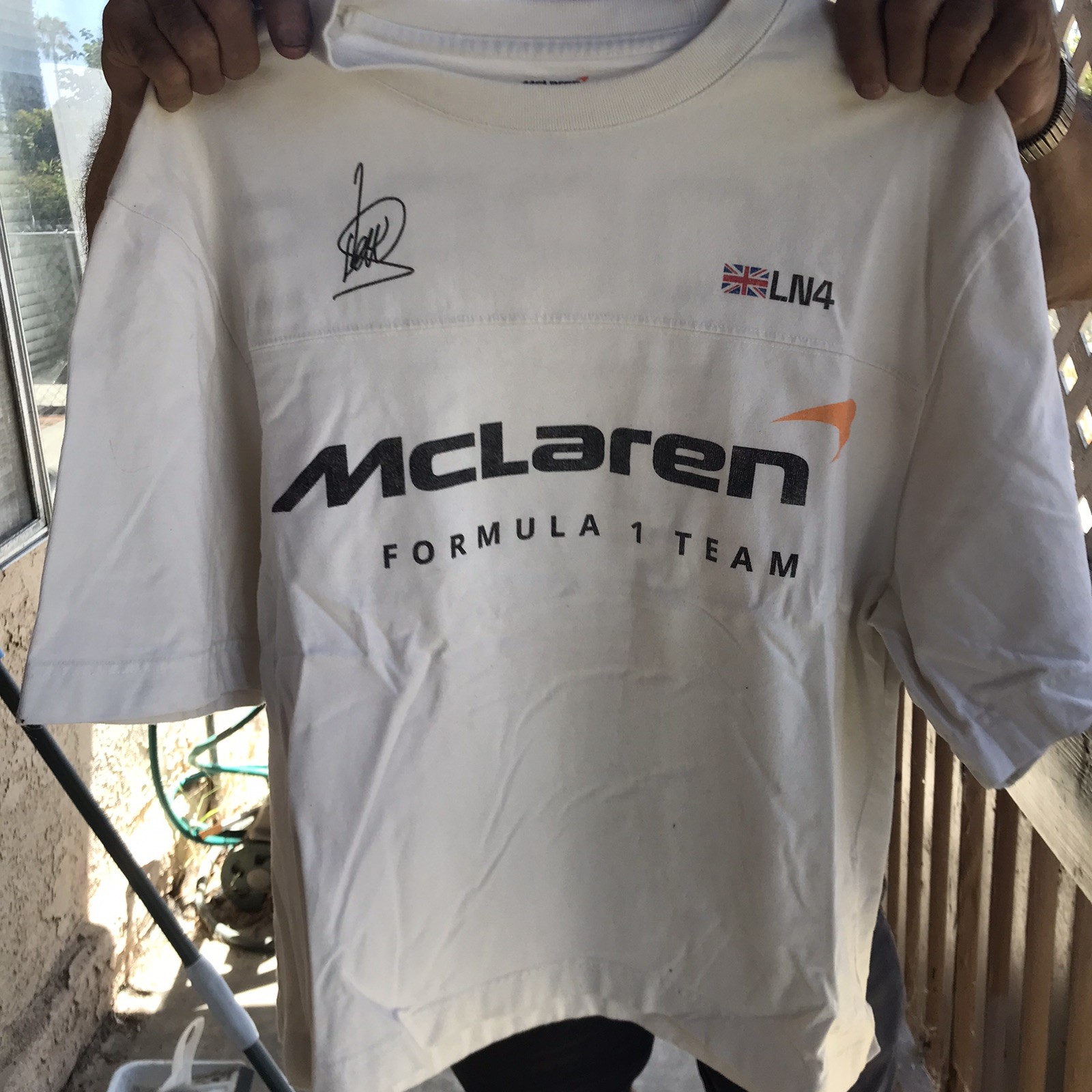 Abercrombie & Fitch McLaren F1 Lando Norris LN4 Cropped T-Shirt White Large