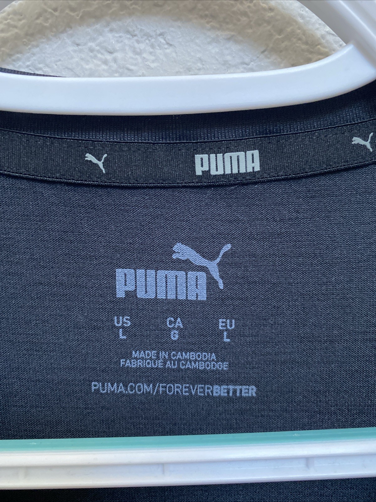 NWT Puma T-Shirt Top Black Large Sleeveless All in SL Tee Crew Neck