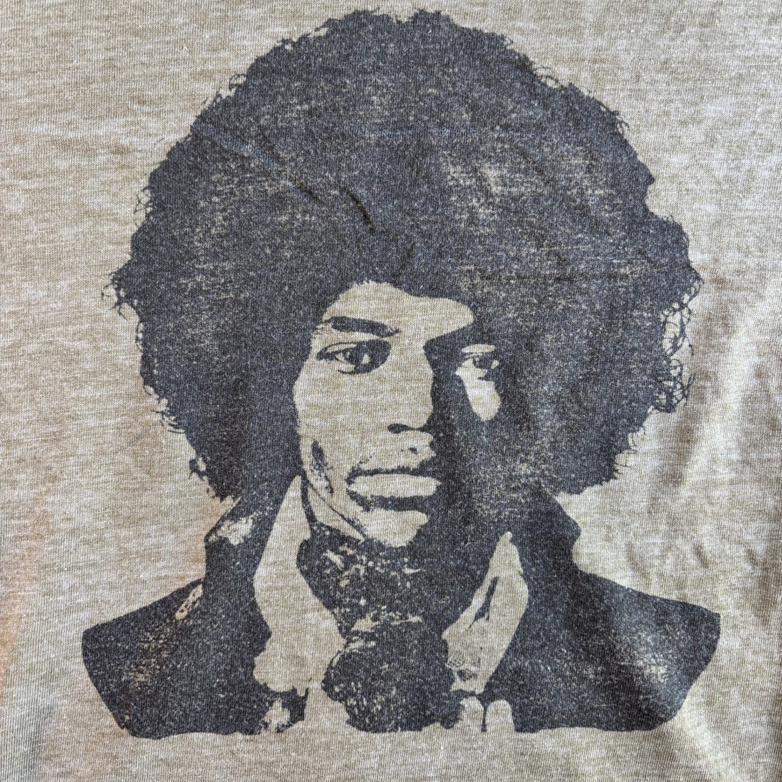 Authentic Hendrix Jimi Hendrix Graphic Tee Heather Olive Green Mens Medium M