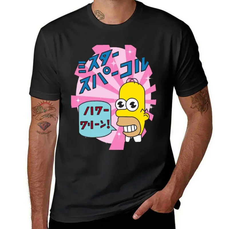 Mr.Sparkle T-shirt plain short sleeve tee tops heavyweights clothes for men