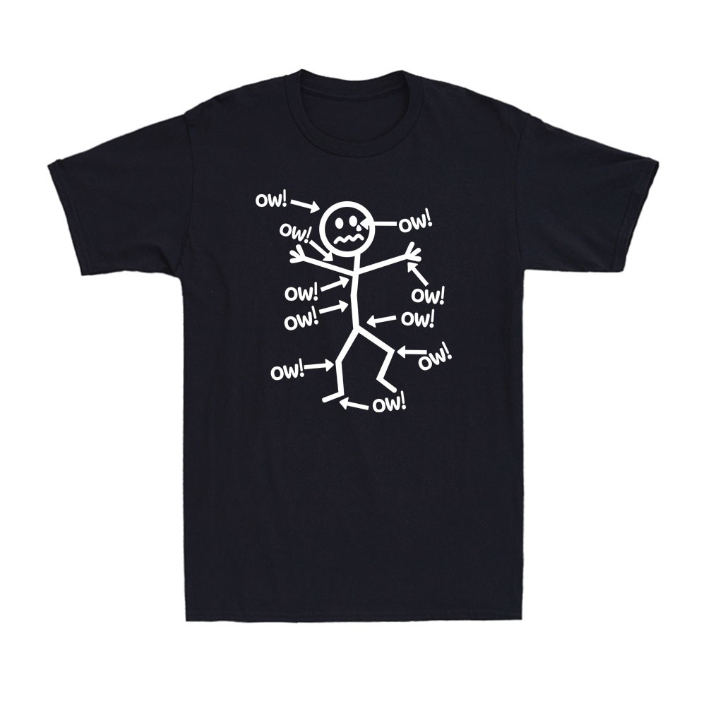 Ow Ow Ow Ow Ow Ow Ow Character Funny Matchstick Saying Gift Quote Men&rsquo;s T-Shirt