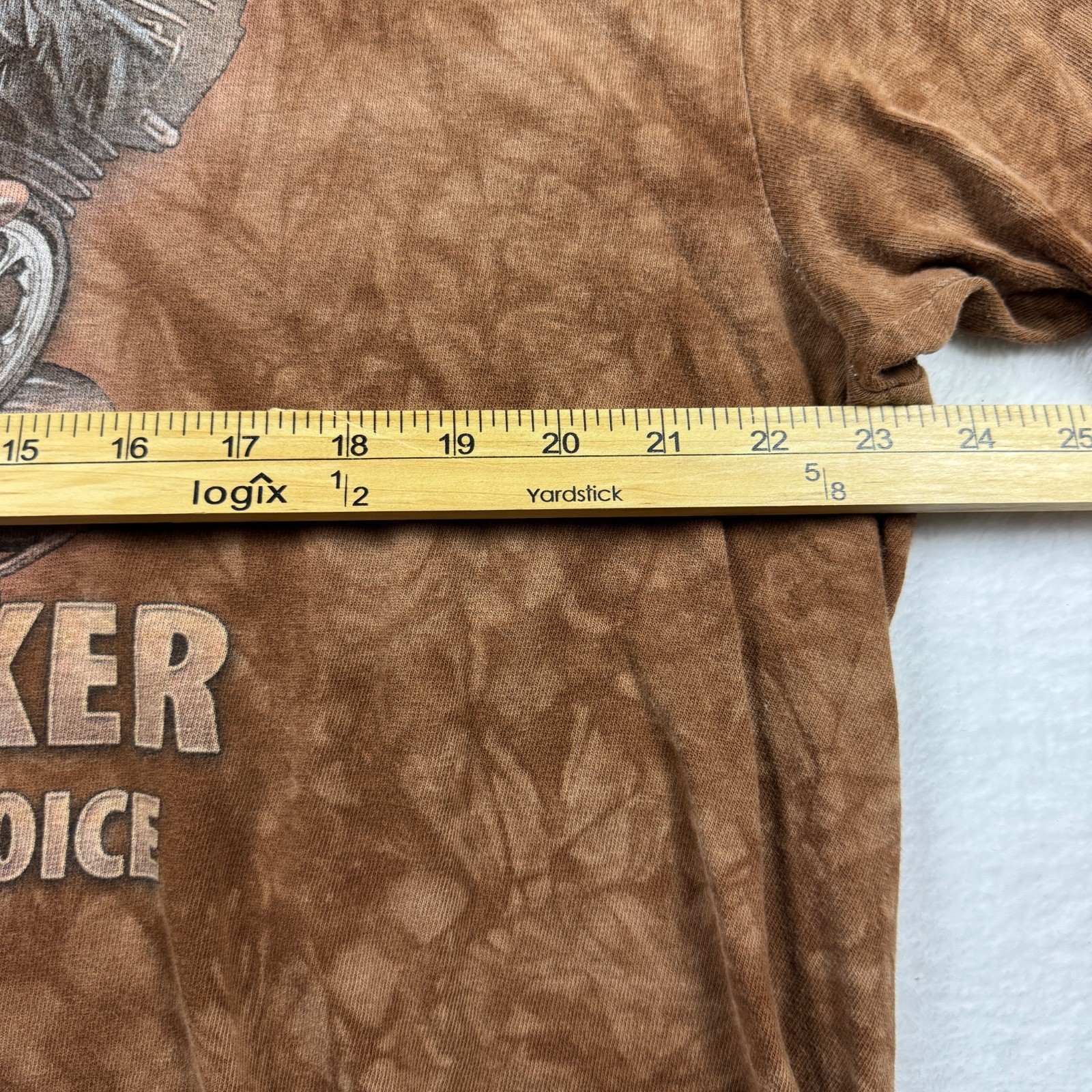 2015 Mountain Jo American by Birth Biker by Choice T-Shirt 2XL Brown Tie Dye