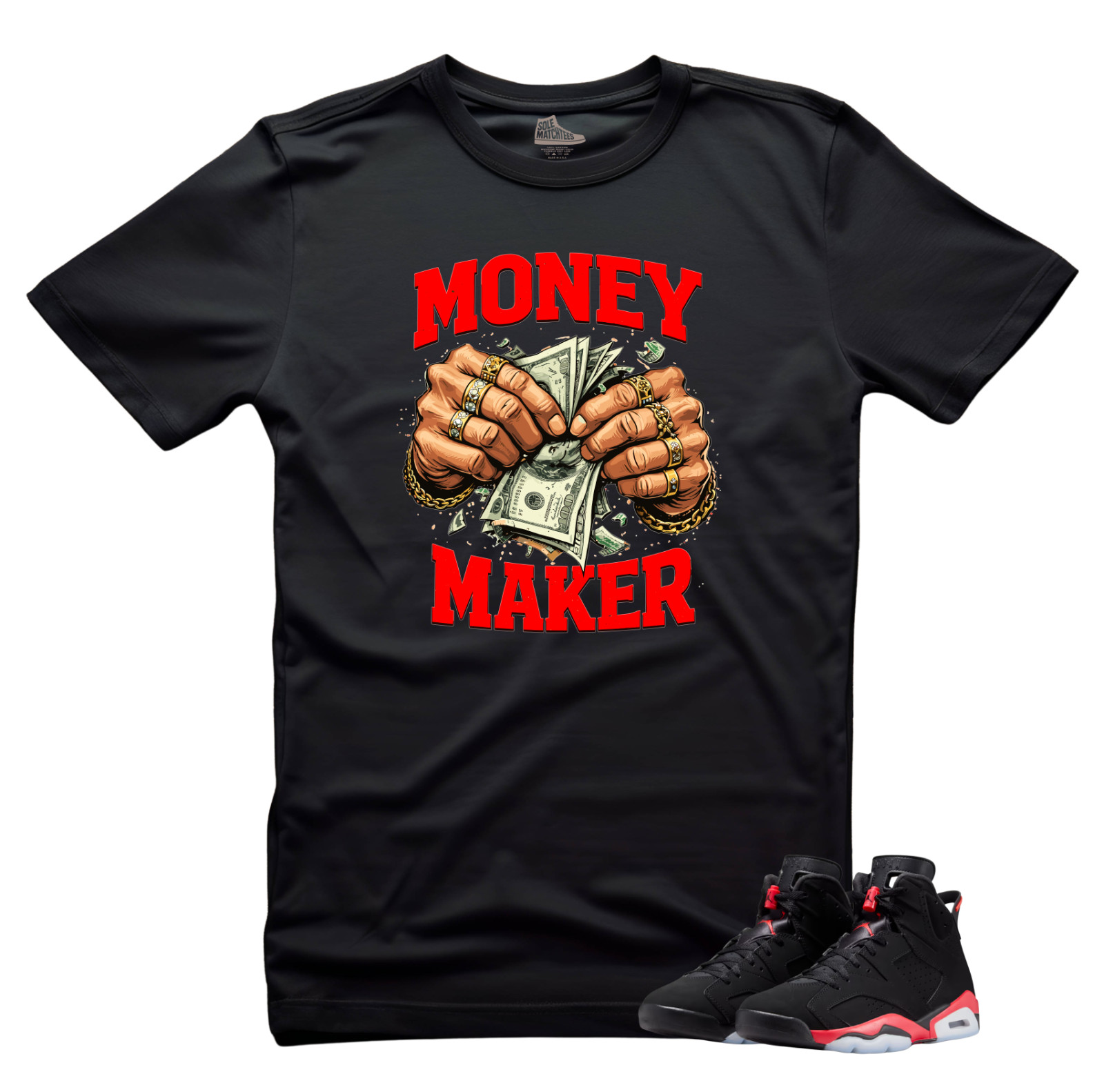 Shirt To Match Jordan 6 Infrared Salesman – MONEY MAKER Sneaker Match Shirts
