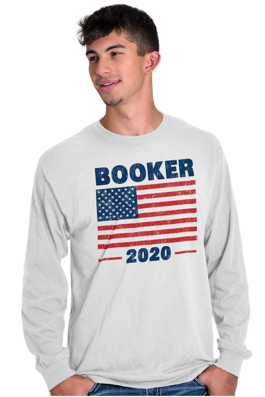 Election American Campaign Booker 2020 Gift Long Sleeve Tshirt Tee for Adults