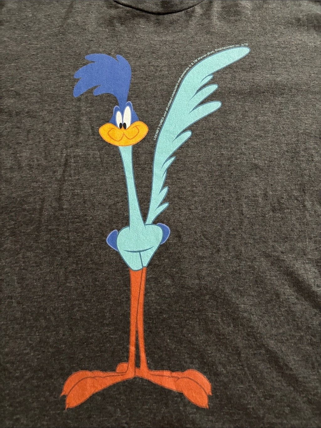 Road Runner Looney Tunes Graphic T Shirt Gray 2XL Warner Bros Cartoon