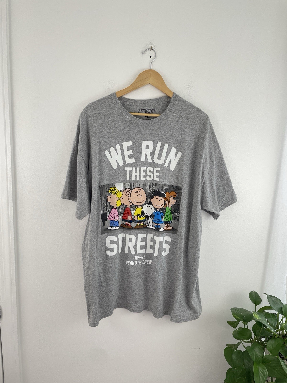 Peanuts 2XL Gray We Run These Streets Charlie Brown T Shirt Men’s 2XL