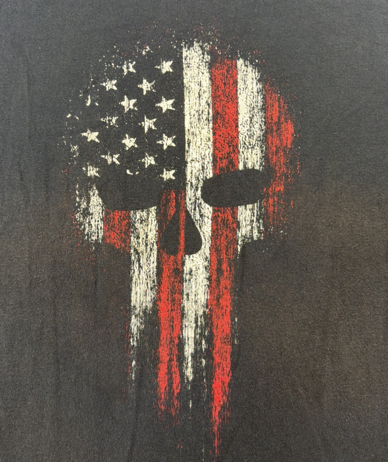 XXL Black Gildan Red White Black Flag Skull Cotton T-Shirt