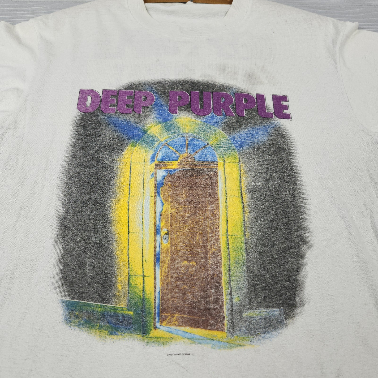 Vintage 1987 Deep Purple House Of Blue Light Tour Double Sided Tshirt Large