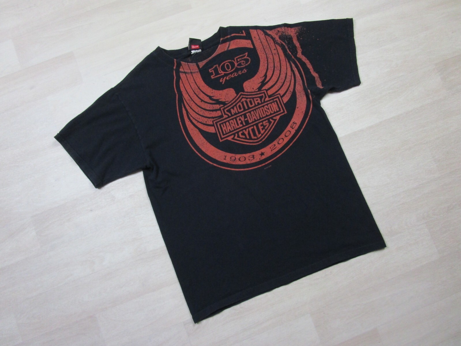 Harley-Davidson Motorcycles T Shirt (L) 105 Year Anniversary AOP Biker Wisconsin