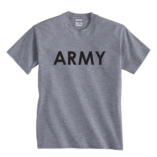 ARMY united states US Physical navy camo soldier PT Training Tee GREY t-shirt