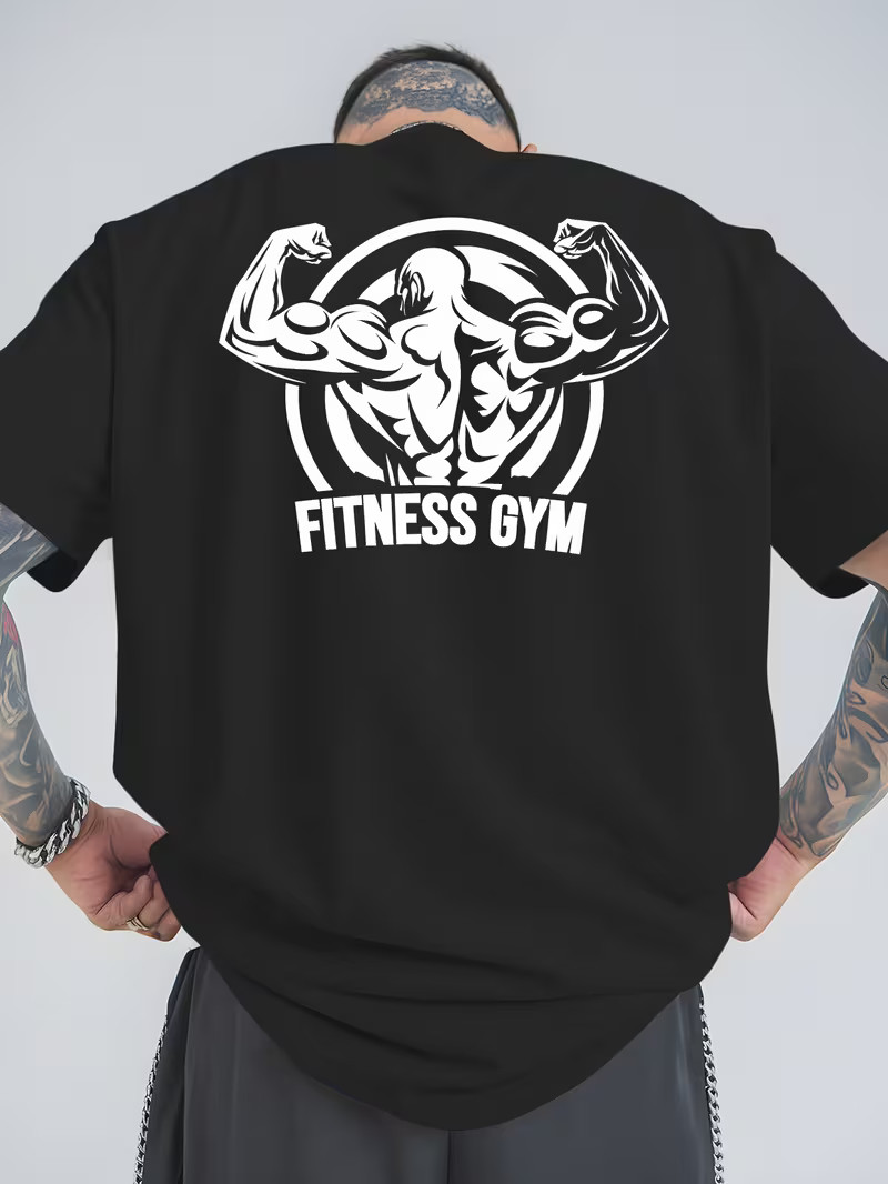 Mens Fitness Summer Sports T-Shirt Casual Breathable Crew Neck Relaxed Fit Tee