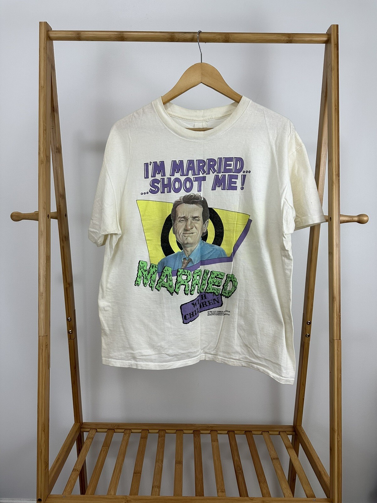 VTG Married With Children Al Bundy Shoot Me TV Show Promo T-Shirt Size XL