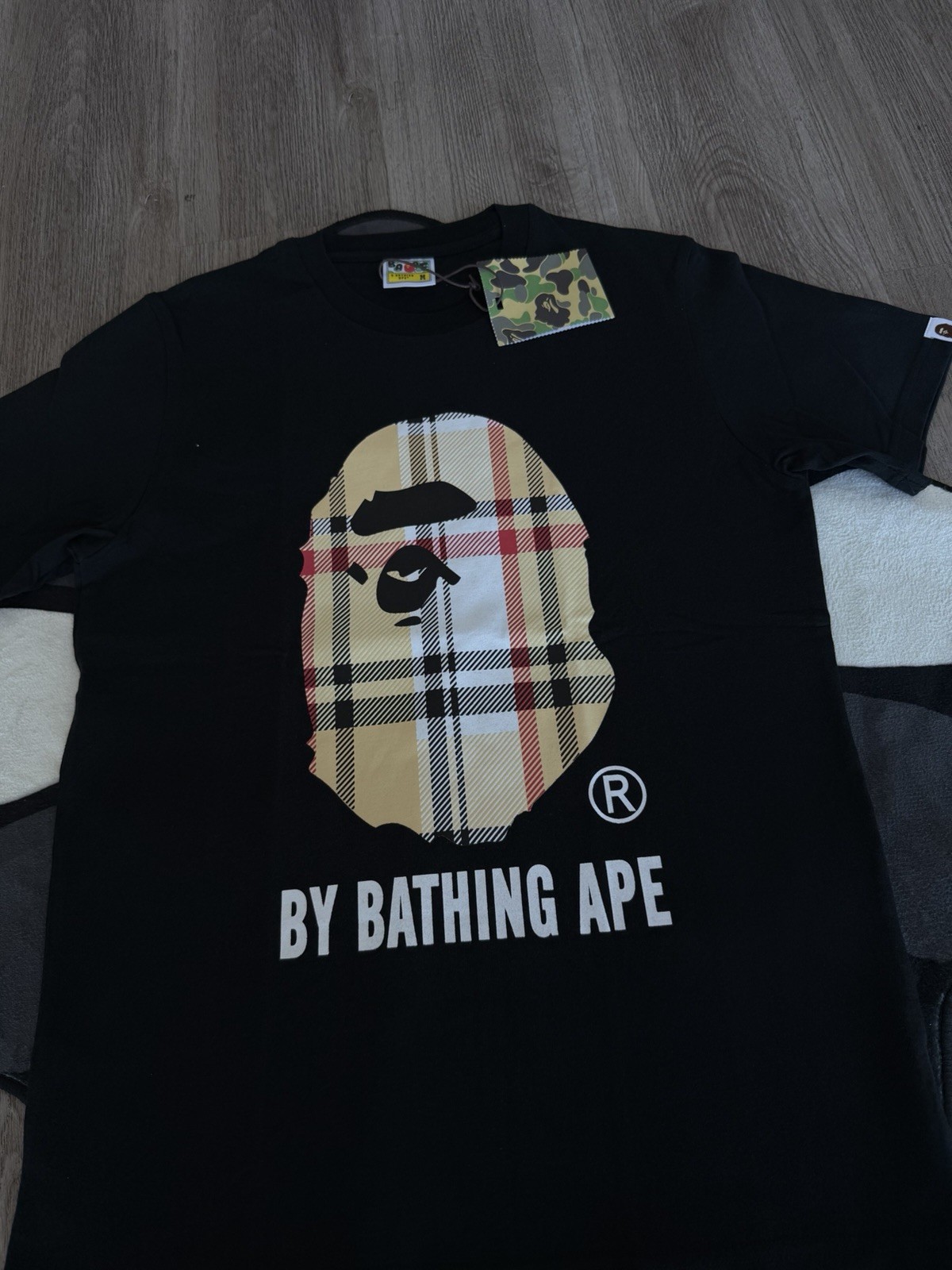 A Bathing Ape BAPE Black Men&rsquo;s Ape Head Logo Graphic Tee M Cotton Jersey