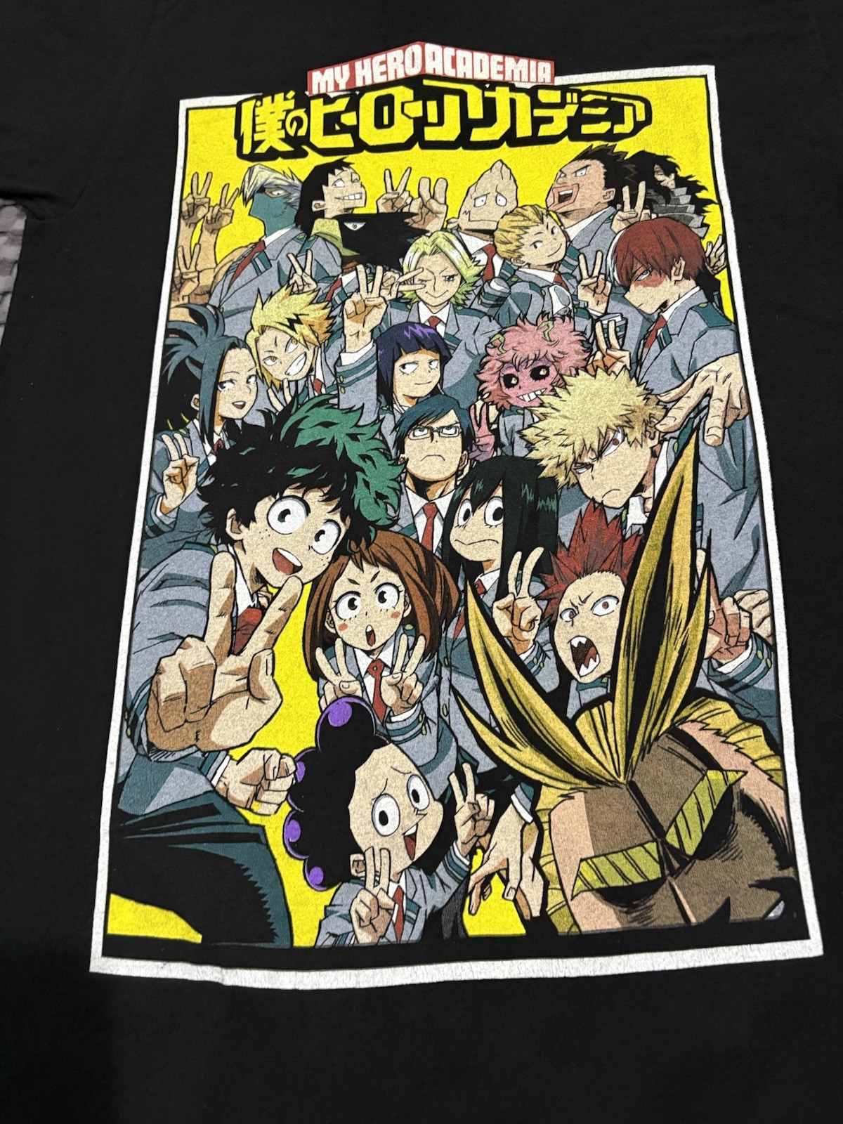 My Hero Academia Anime T-Shirt Small Black Short Sleeve Graphic Crew Neck Shirt