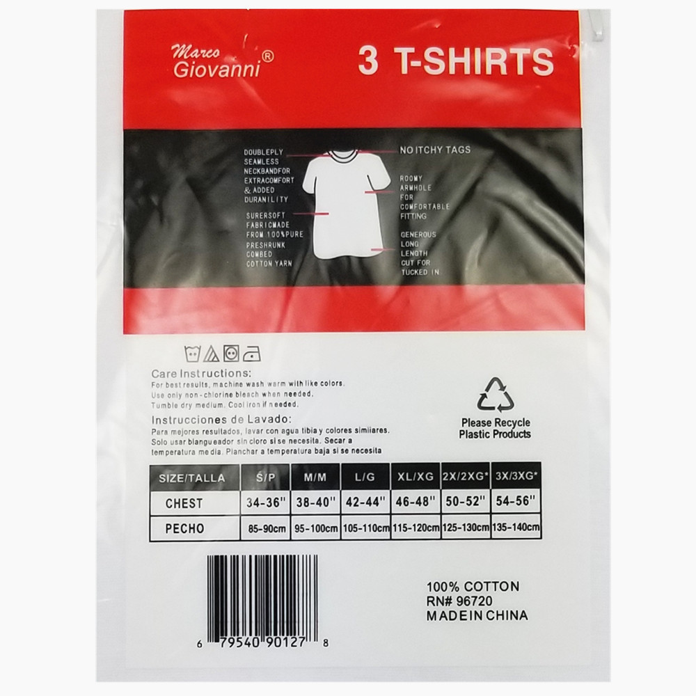 6-Pack Crew-Neck For Men&rsquo;s 100% Cotton Tagless T-Shirt Undershirt Tee White