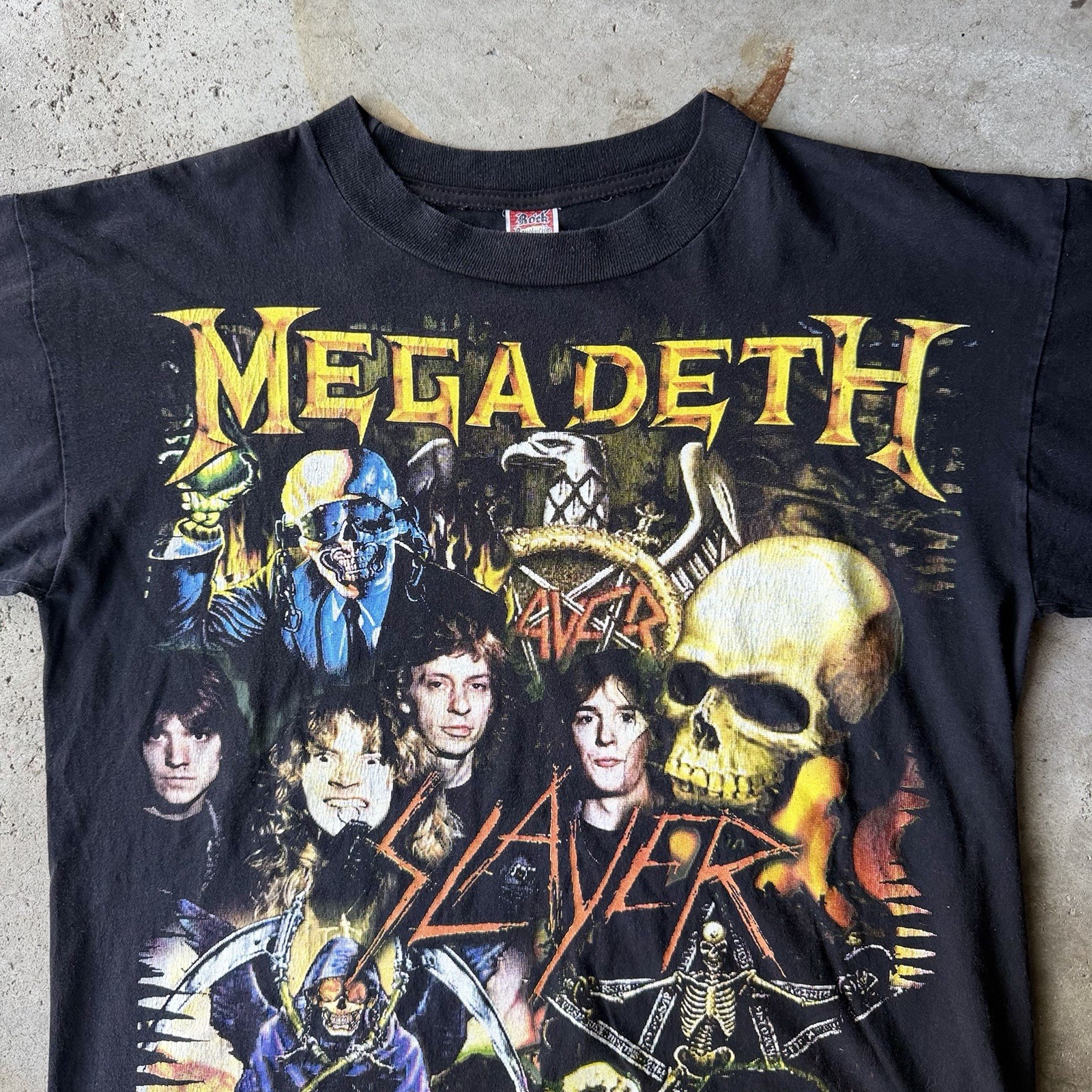 vintage slayer megadeth mexican boot band t shirt size xl metal rare