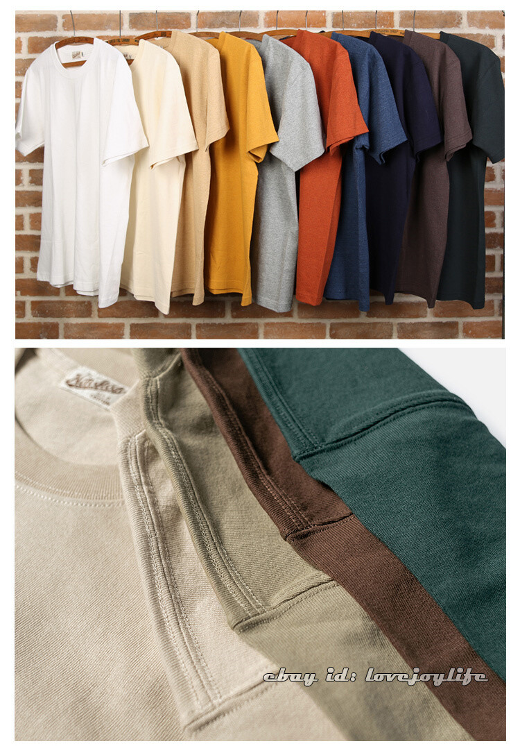10PC NON STOCK 9oz 100% Cotton Tubular T-Shirts Mens Loose Tee Shirt Solid Color