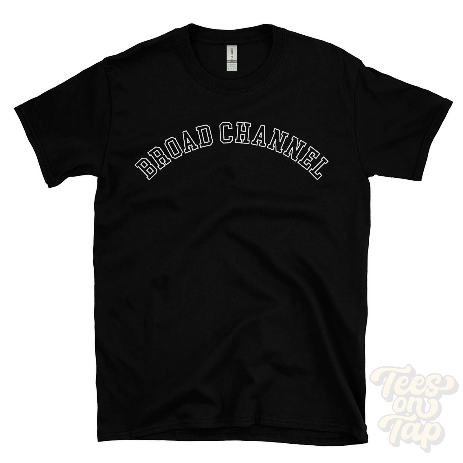 BROAD CHANNEL T-SHIRT RETRO VARSITY STYLE new york queens