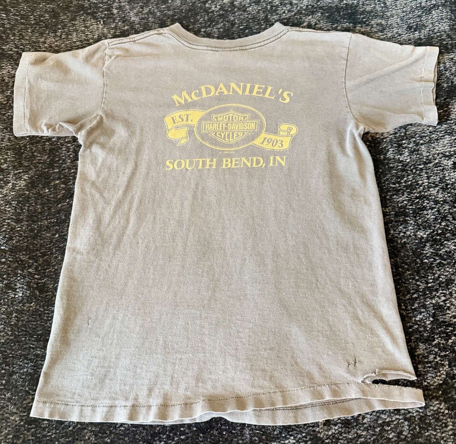 VINTAGE 90s Harley-Davidson Truckin T-Shirt Mens Small Distressed