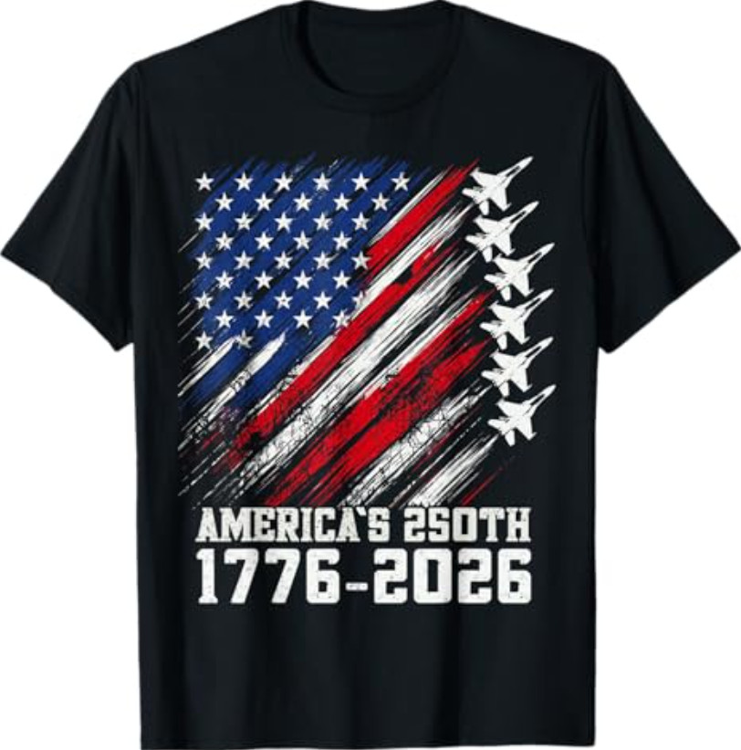 250 Year American Anniversary Fighter Jets 4th of July Boys T-Shirt