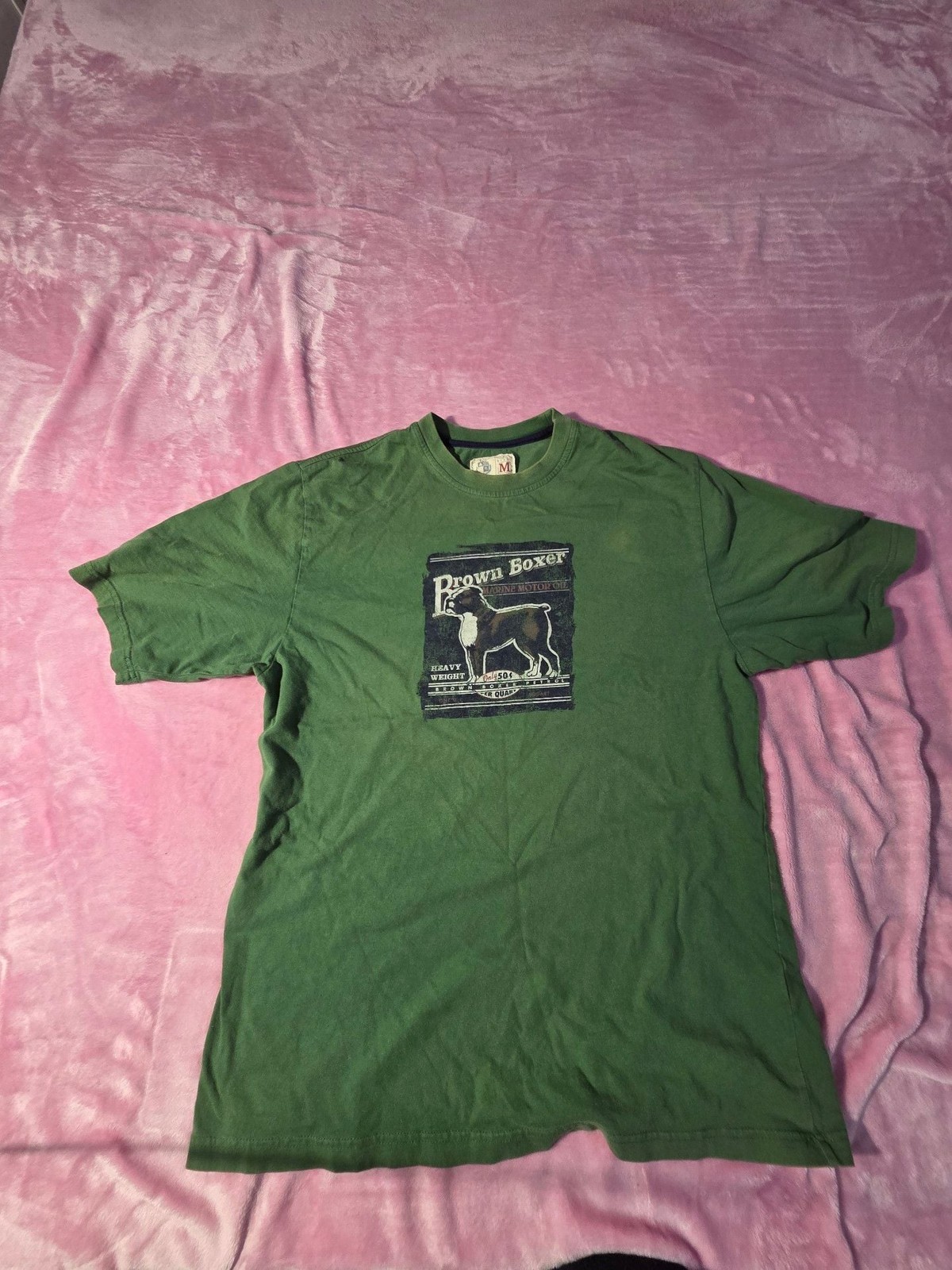 G.H. Bass & Company Brown Boxer Marine Motor Oil Graphic T-Shirt