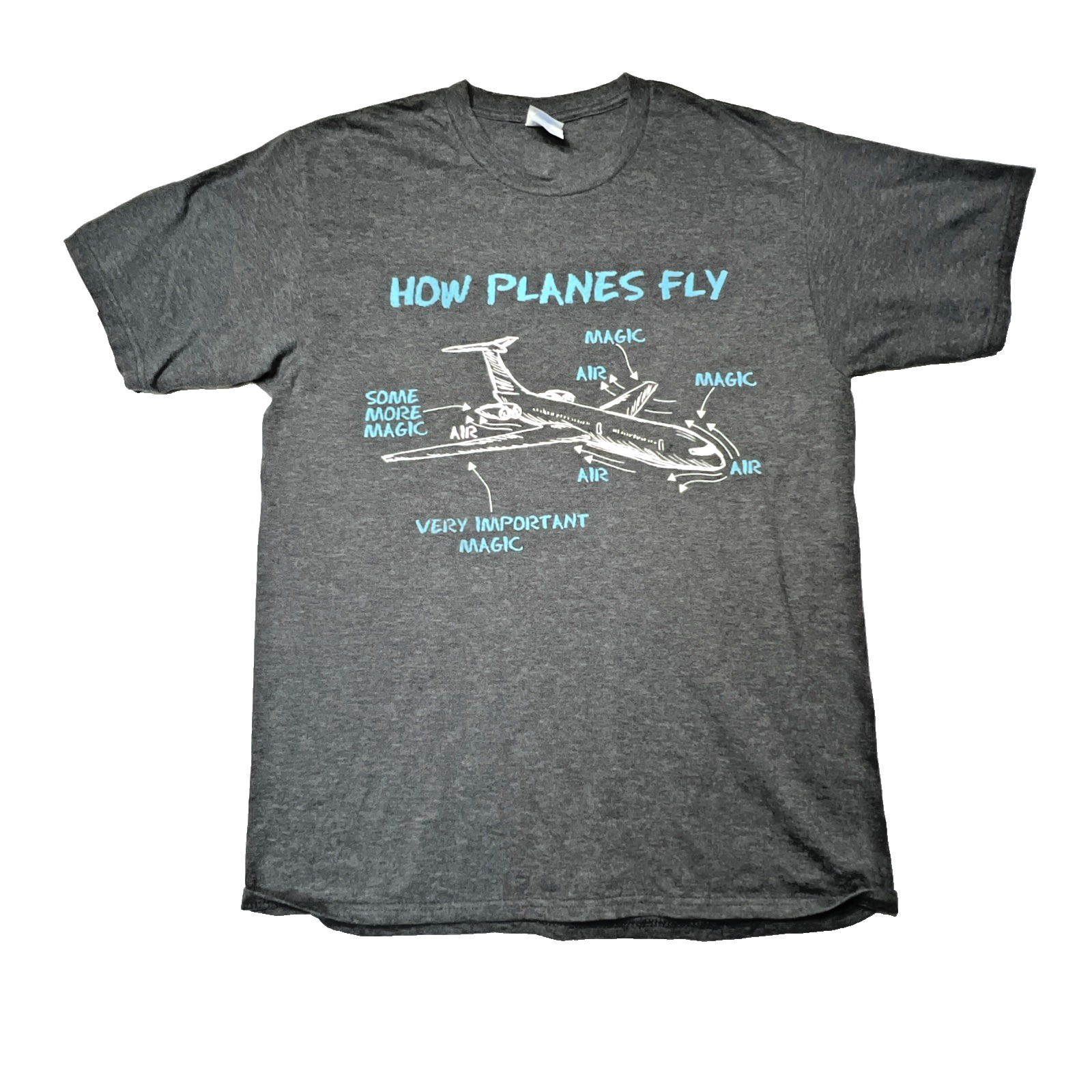 How Planes Fly Funny Aviation Engineer Airplane Unisex Graphic T-Shirt Unisex M