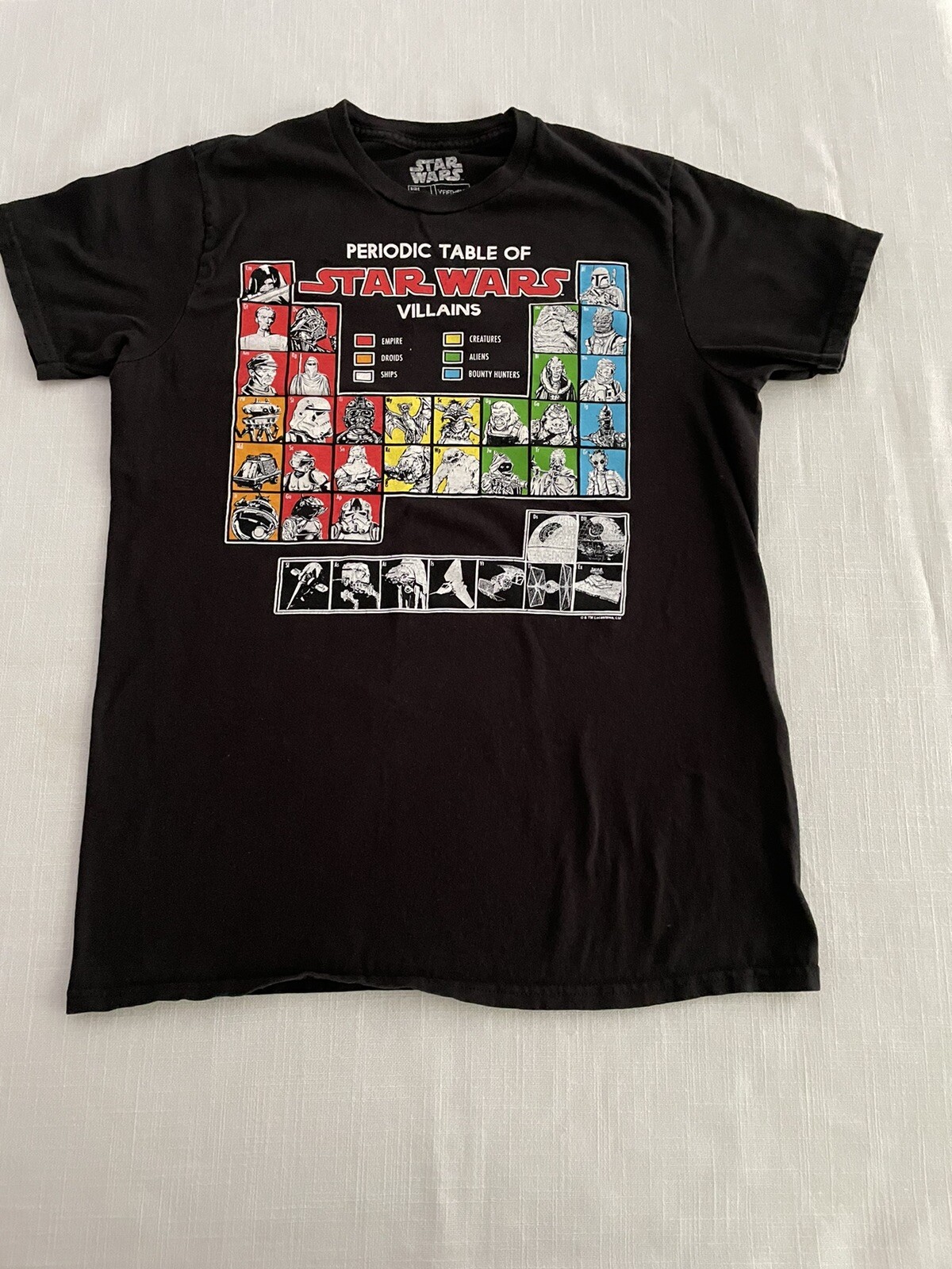 Star Wars Periodic Table Villains Graphic T-Shirt Men&rsquo;s Black Size Small
