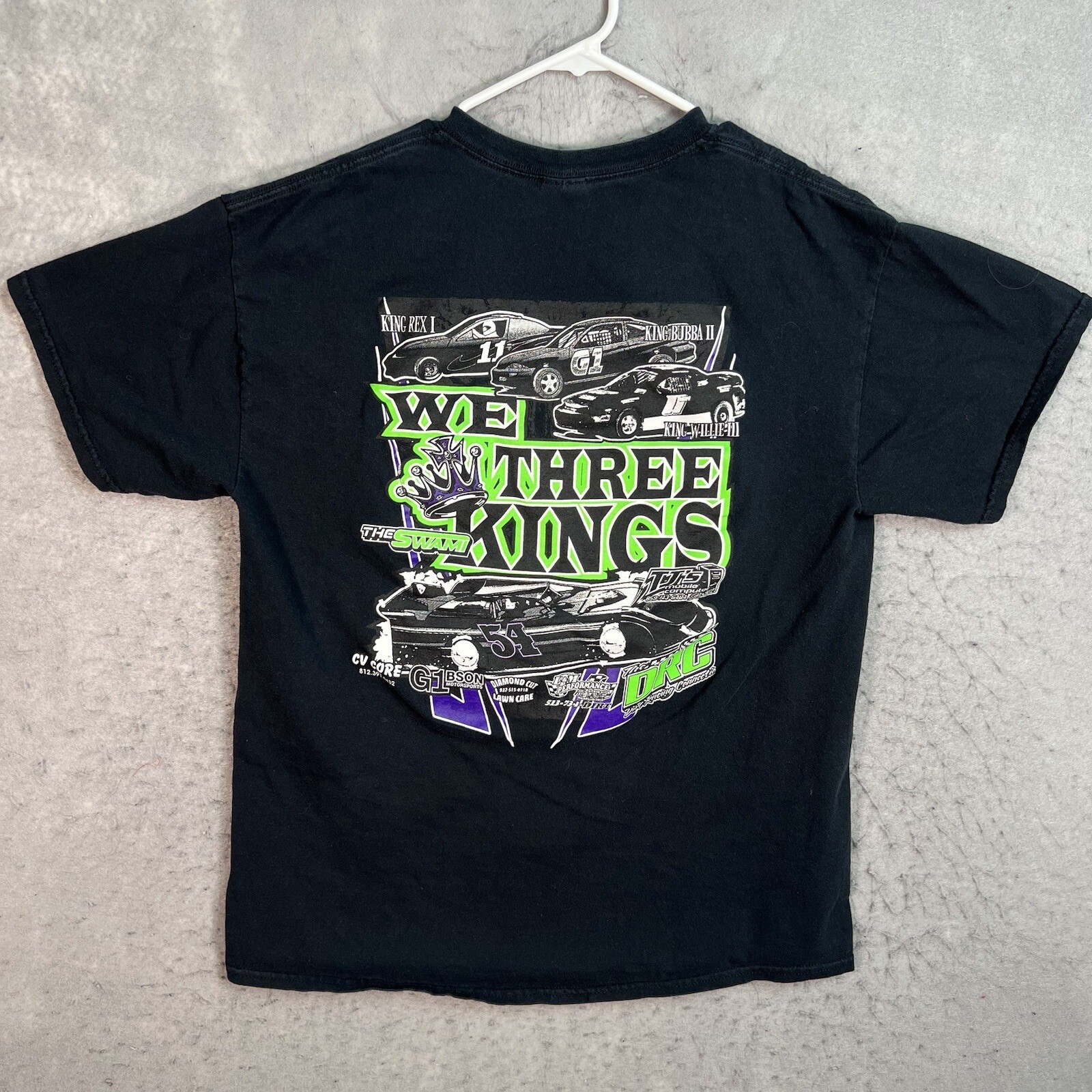 A1 We Three Kings Dirt Track Racing Car T Shirt Adult Large Black Mens