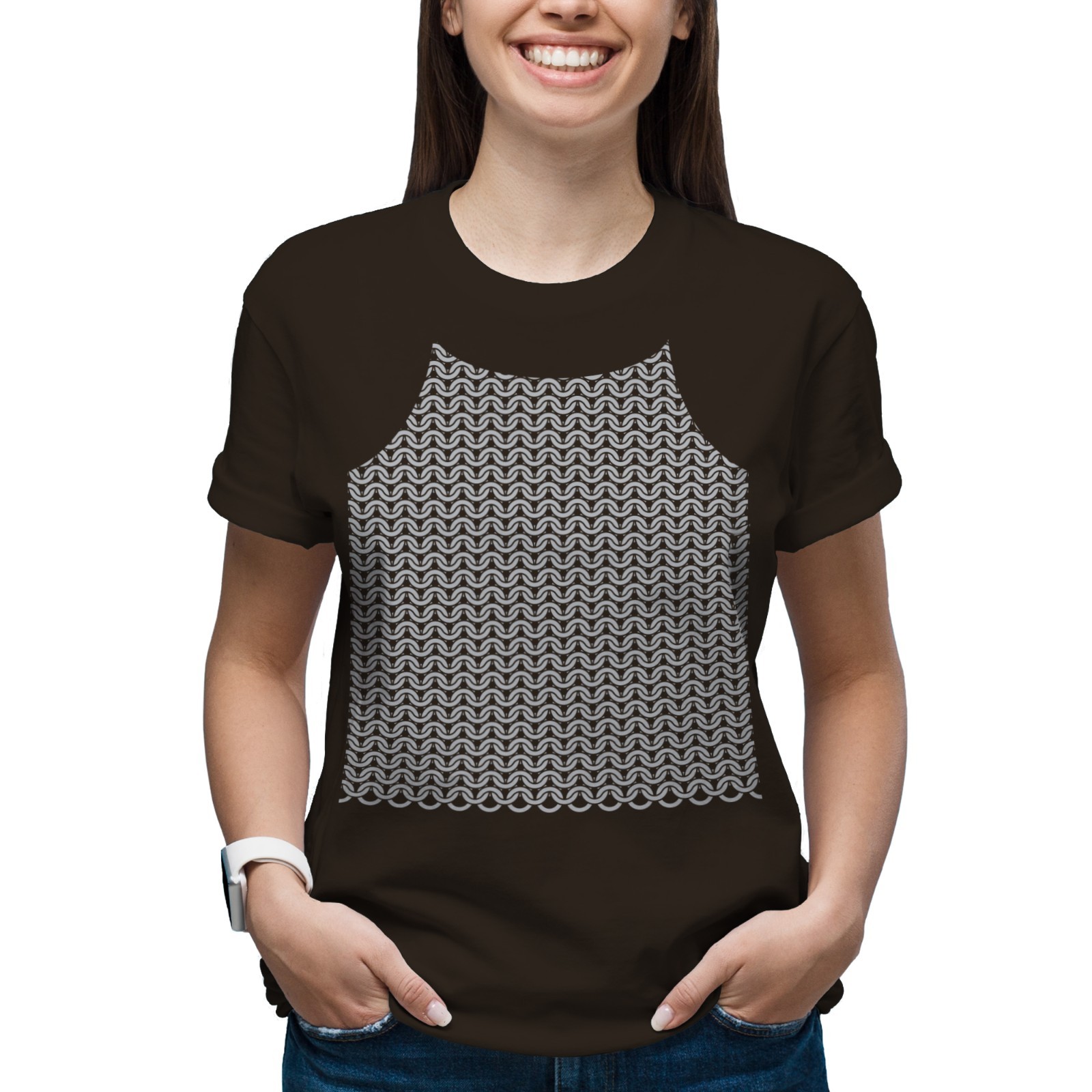 UGP Campus Apparel Chainmail Armor Halloween Costume T-Shirt