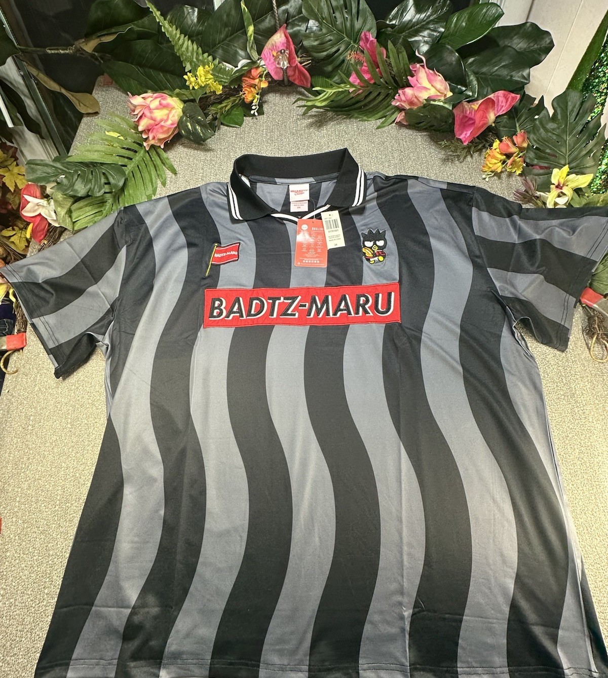 Sanrio Badtz-Maru Striped Soccer Jersey MEN&rsquo;S 2XL 2X BoxLunch NEW (54-56) Hello