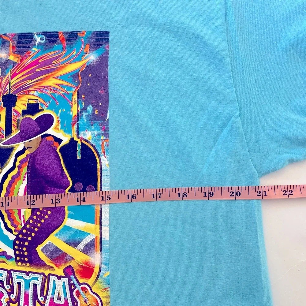 Gildan Fiesta San Antonio Short Sleeve Graphic T Shirt Mens Large Blue NWOT