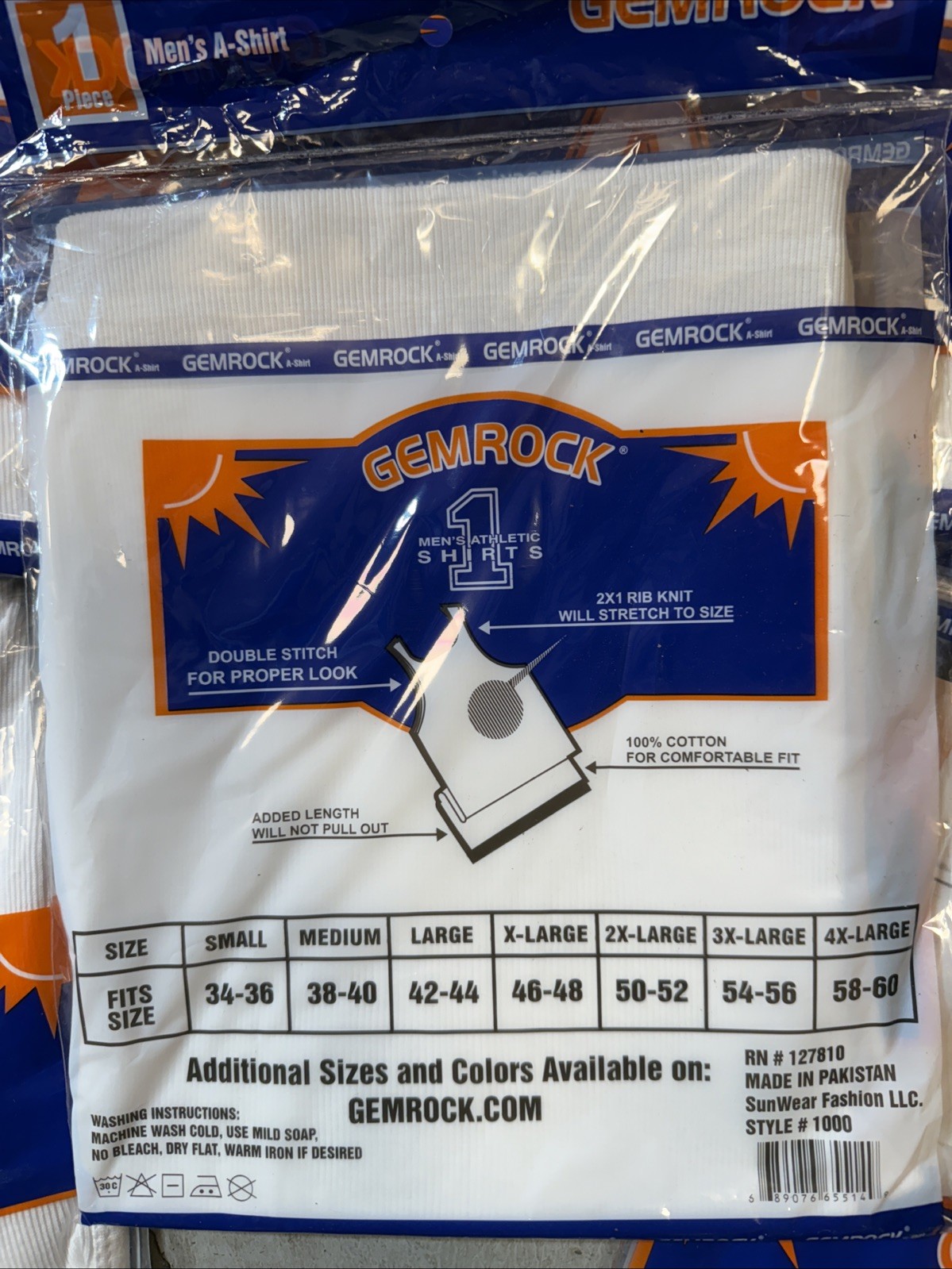 6 Large White A Shirt/ Tang Top Special,Individually Wrapped.