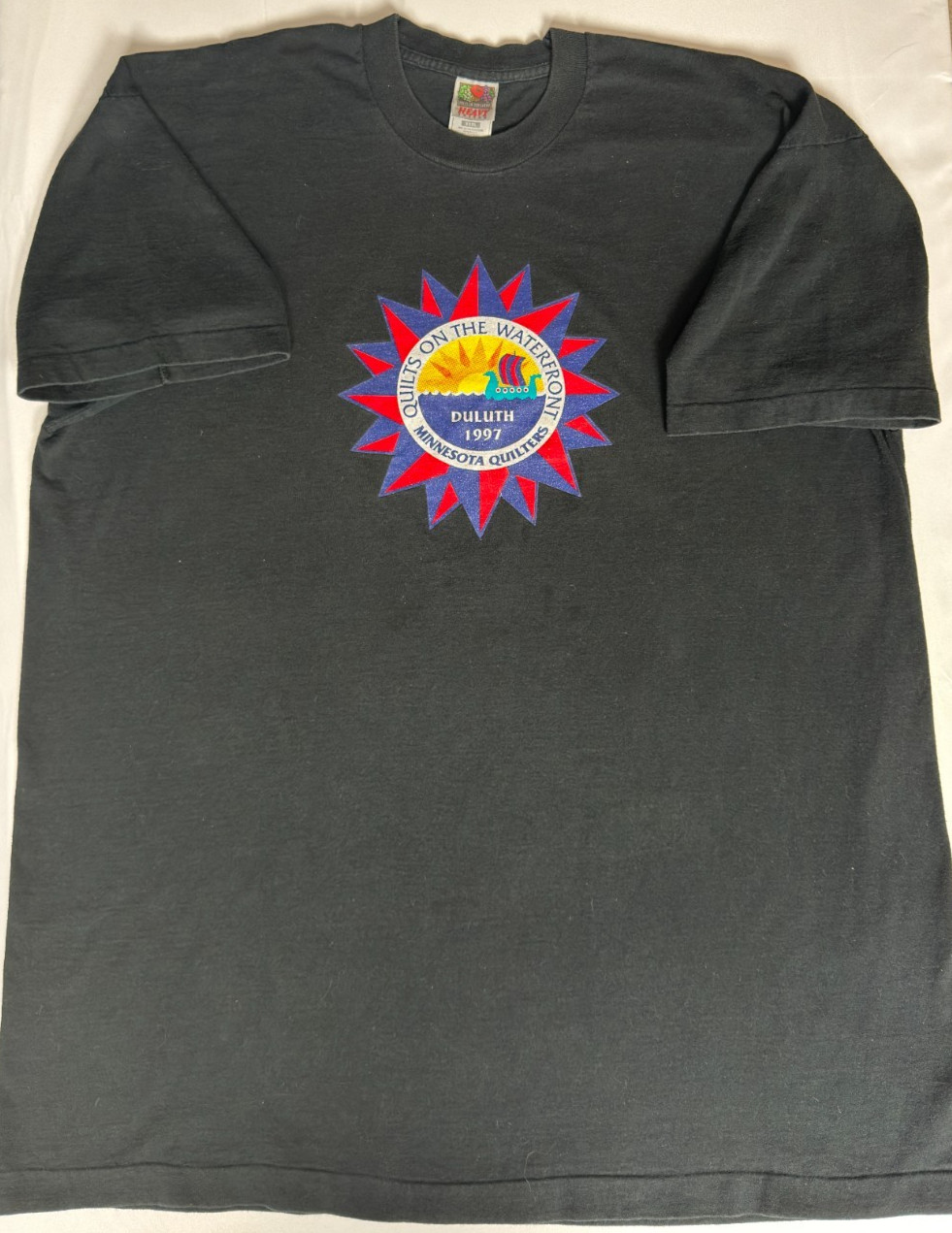 Vintage 1997 Minnesota Quilters Duluth T Shirt 3XL FOTL Black Single Stitch