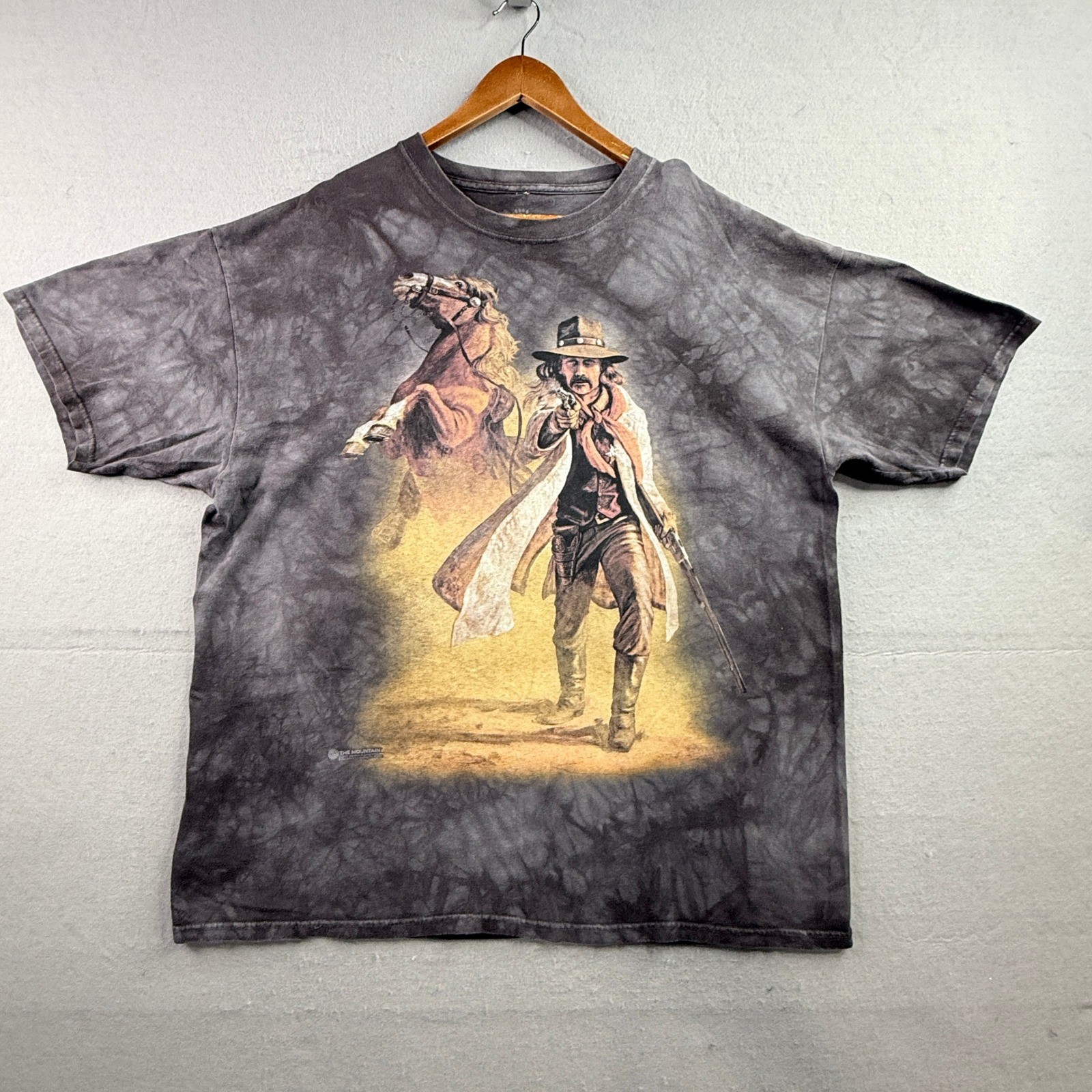 VTG The Mountain Cowboy Shirt 2002 Herman Adams Western Outlaw Tie Dye Mens 2XL