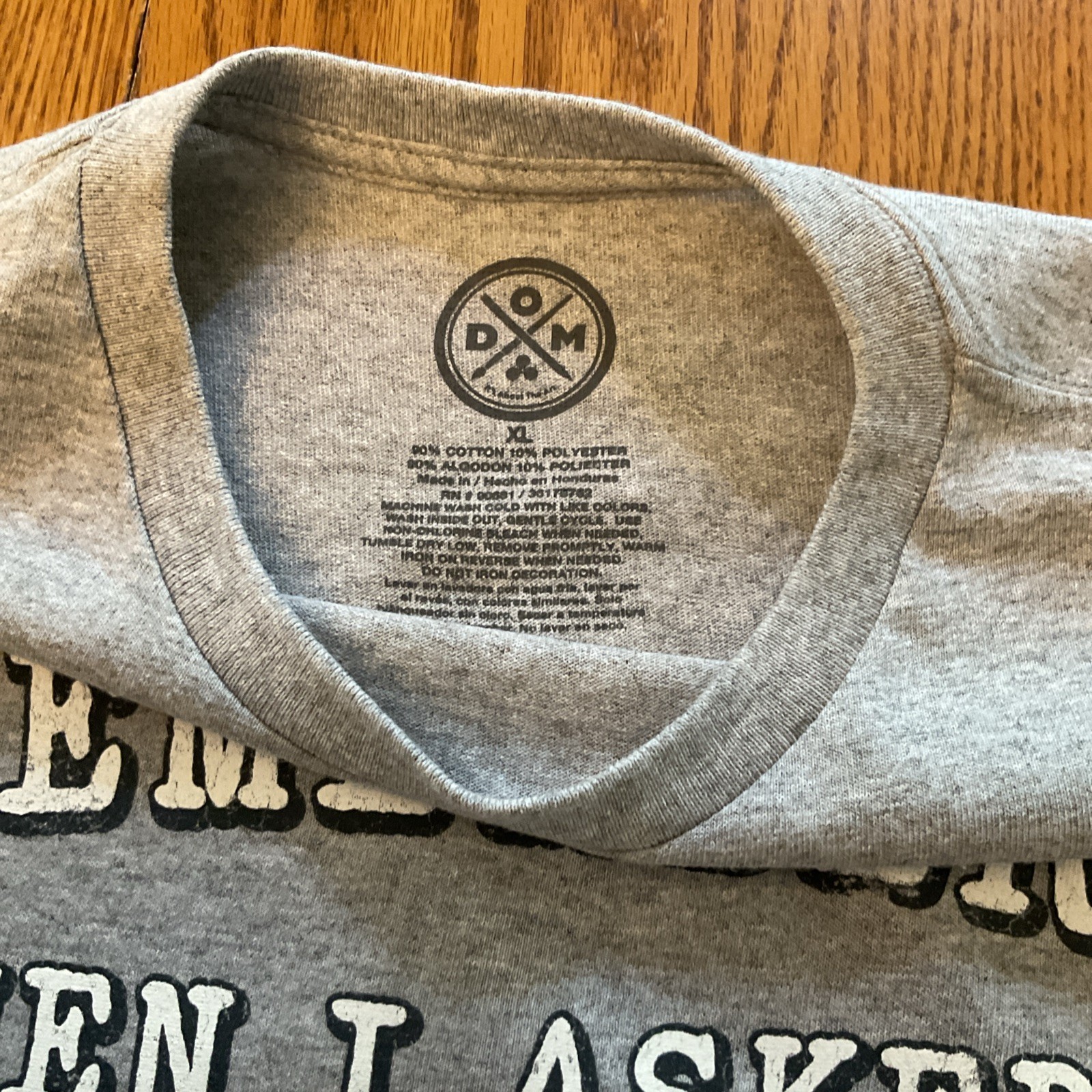 DOM T-Shirt Mens Size XL Gray Funny Graphic Tee “Opinion?” Slogan Humor New