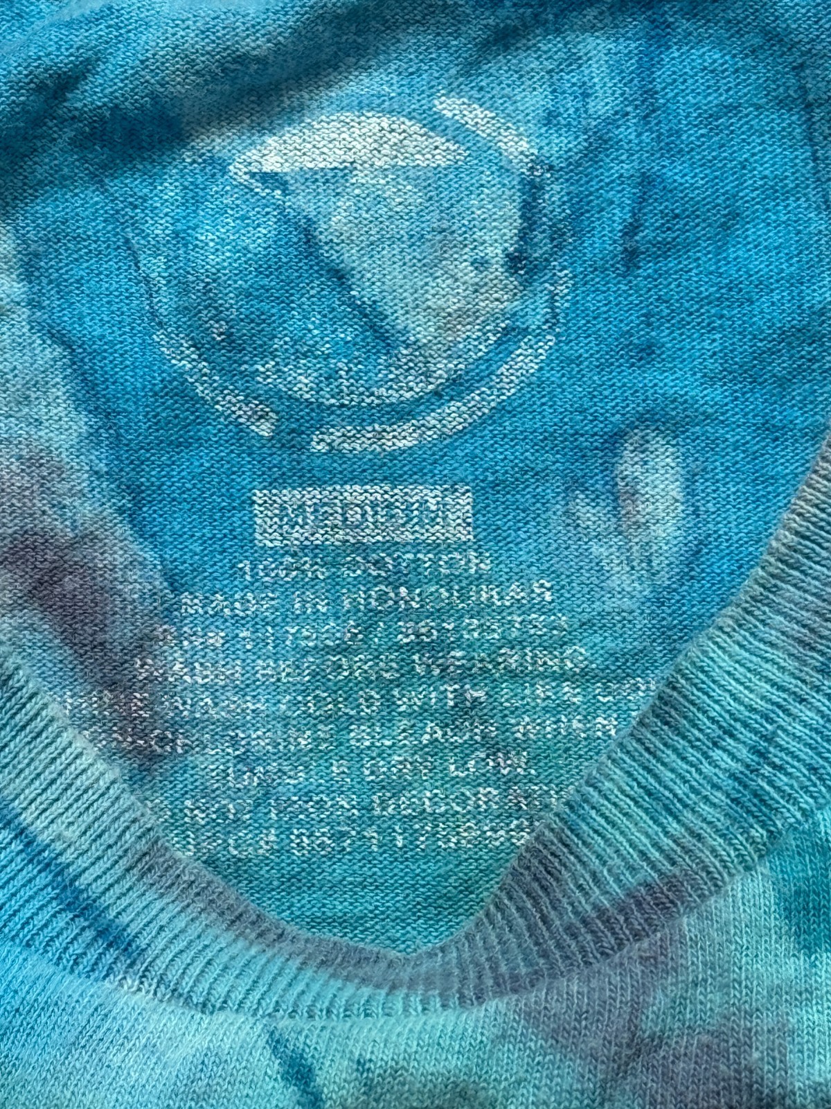 Jaws T Shirt Men Medium Blue Tie Dye Spiral Graphic Print Shark Cotton Movie Tee