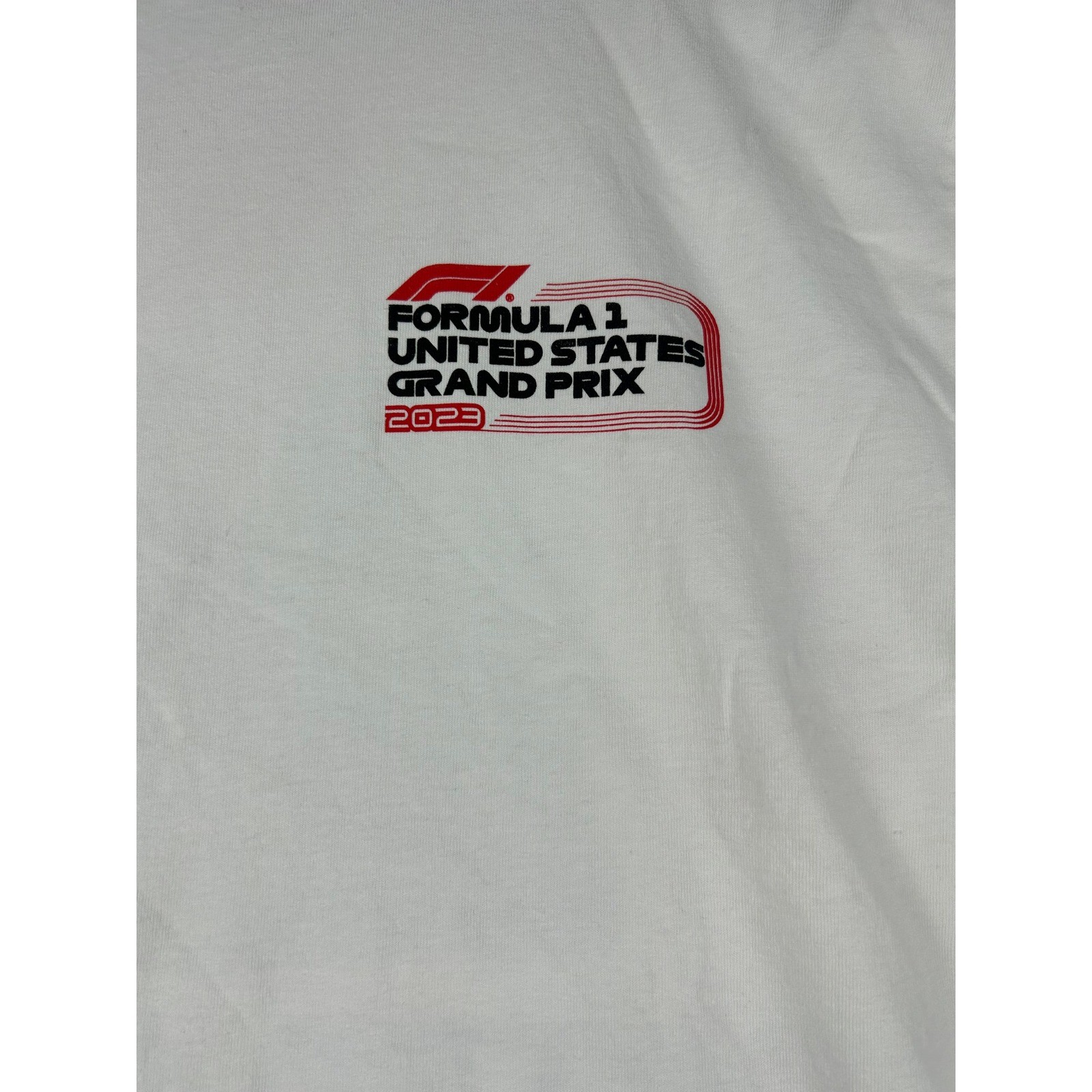 PacSun Mens Graphic T Shirt Small White Formula 1 US Grand Prix 2023 Racing NWT