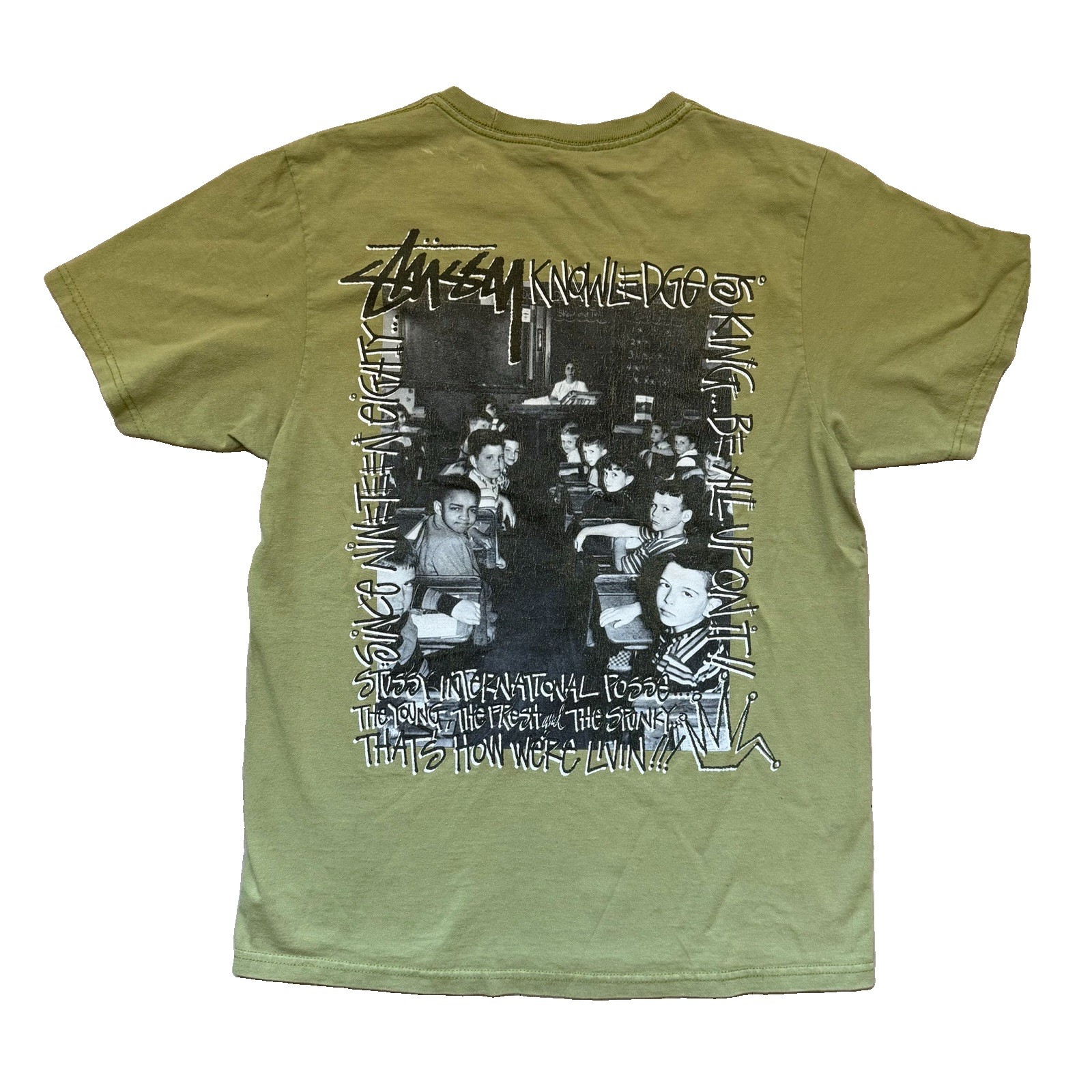Stussy Shirt Mens Small Green Graphic Streetwear Skater Y2K