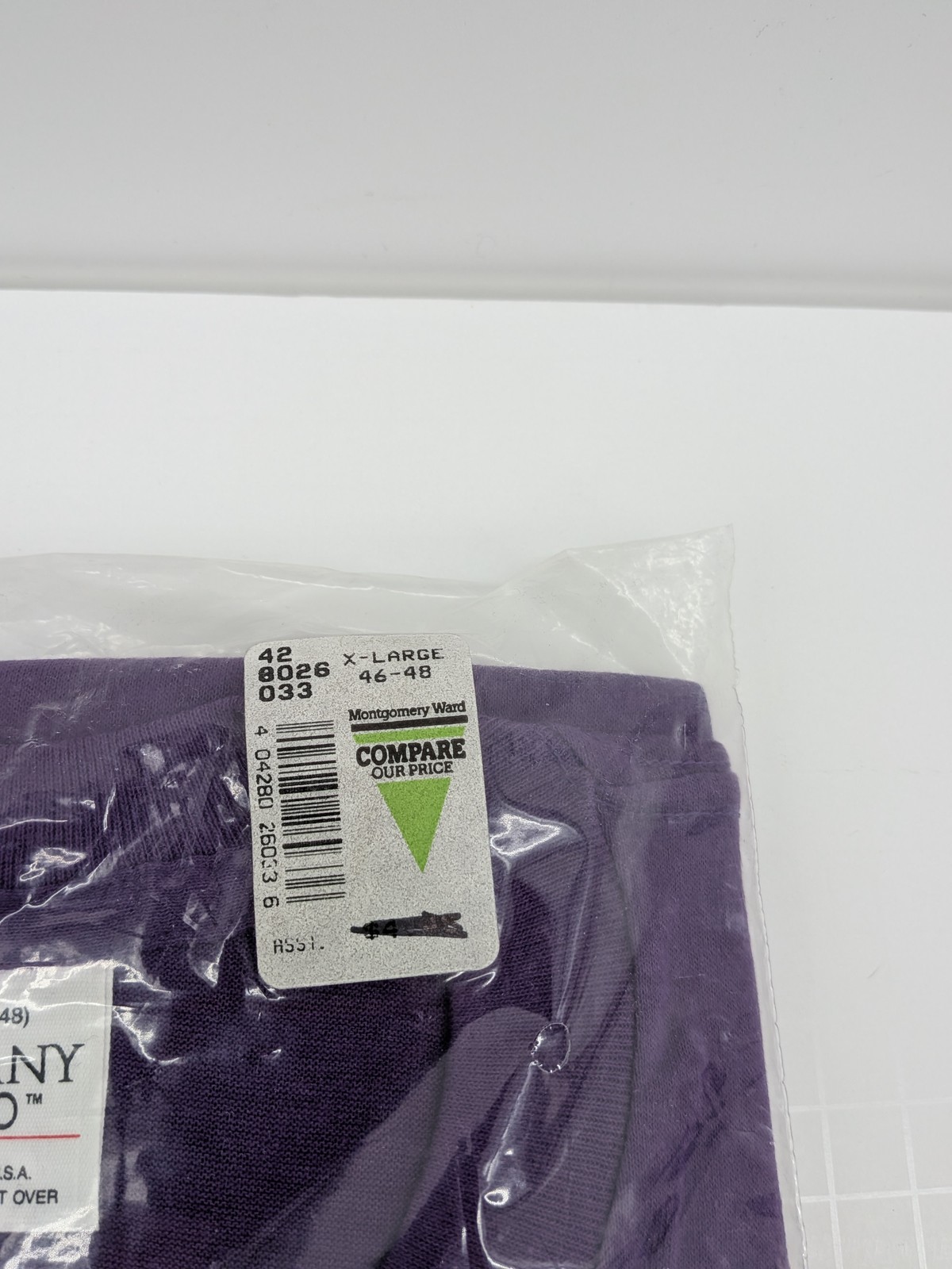 Vintage Botany 500 Men&rsquo;s T-Shirt XL 46-48 Purple Pocket Easy Care Made in USA
