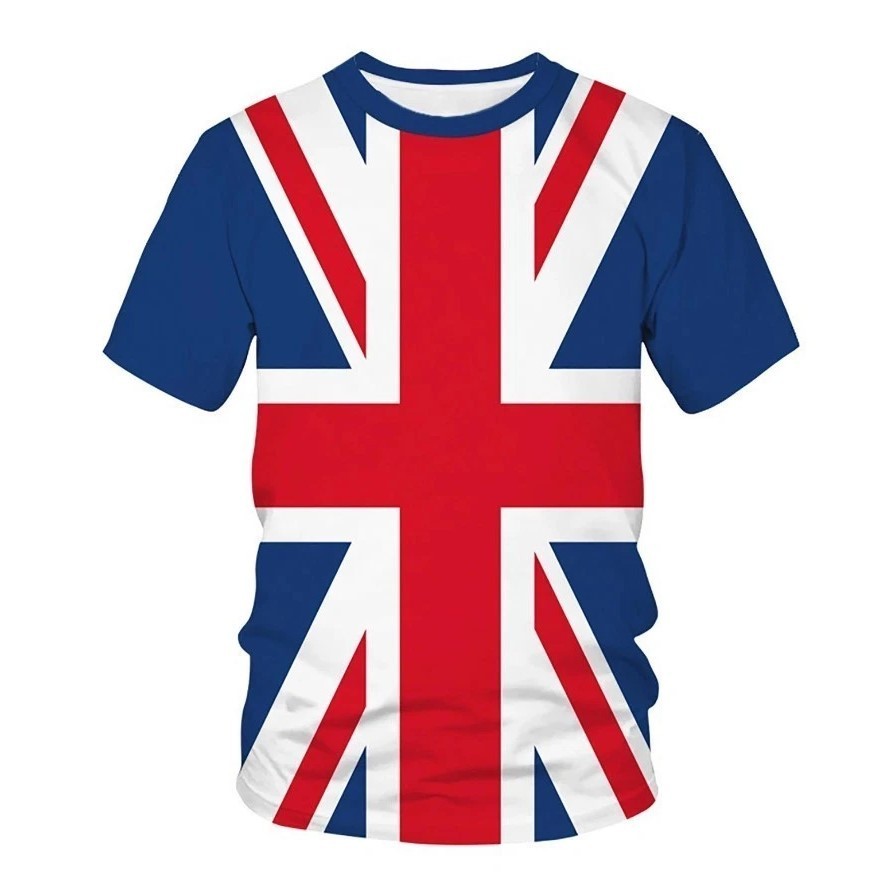 Unisex Adults Union Jack T-Shirt Casual Short Sleeve British Flag Top