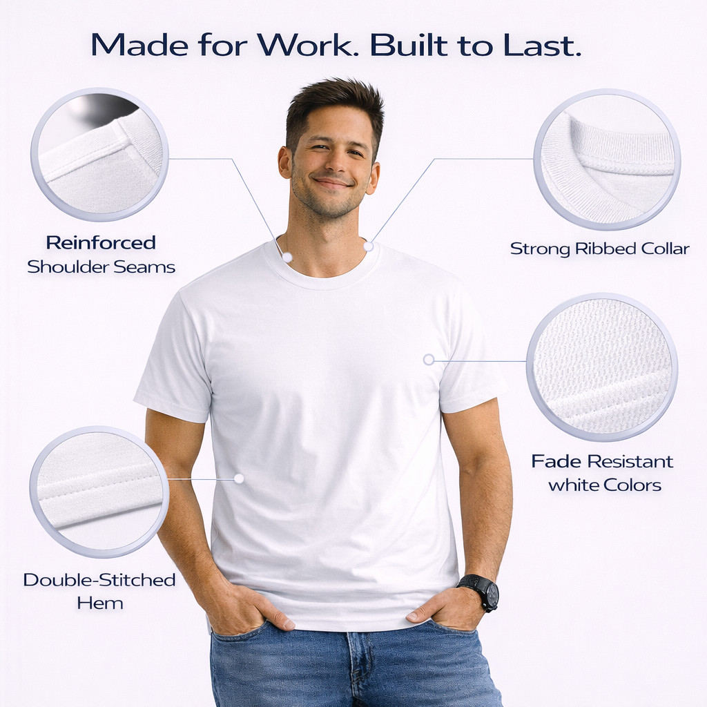 BILLIONHATS 6 Pack Men&rsquo;s Bulk Big Tall Short Sleeve Cotton Lightweight T-Shirt