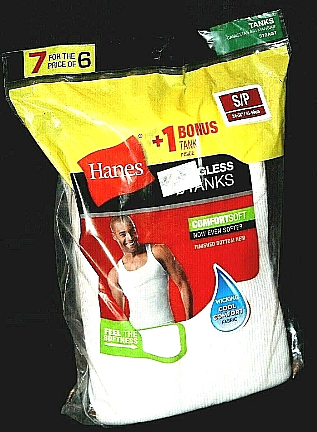Hanes Men&rsquo;s White 6-Pk or 7-Pk or 8-Pk Tagless Tanks