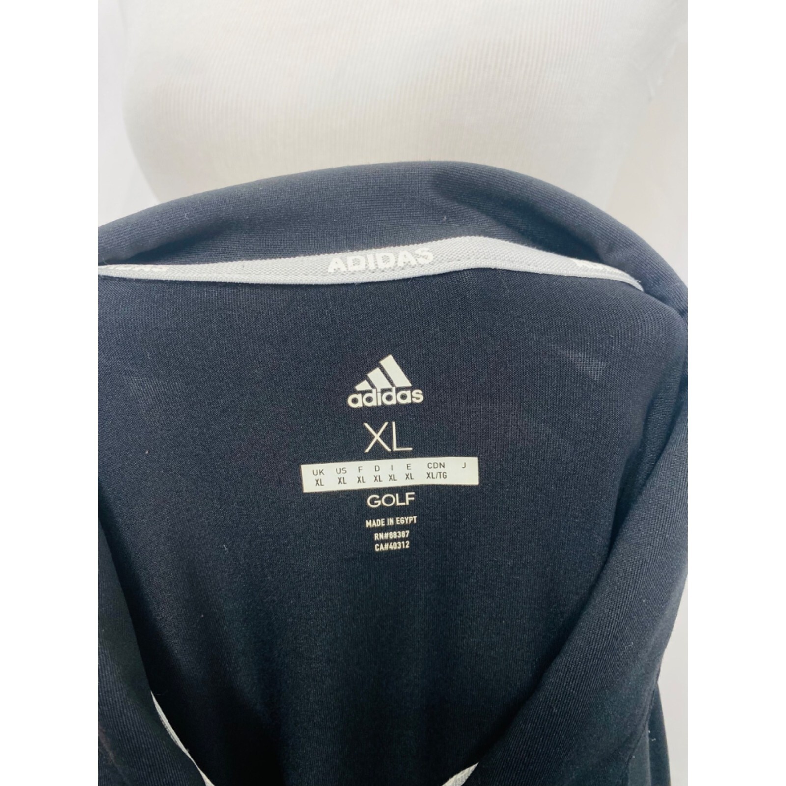 Adidas Mens XL Polo Shirt Black Short Sleeve Collared Athletic Golf